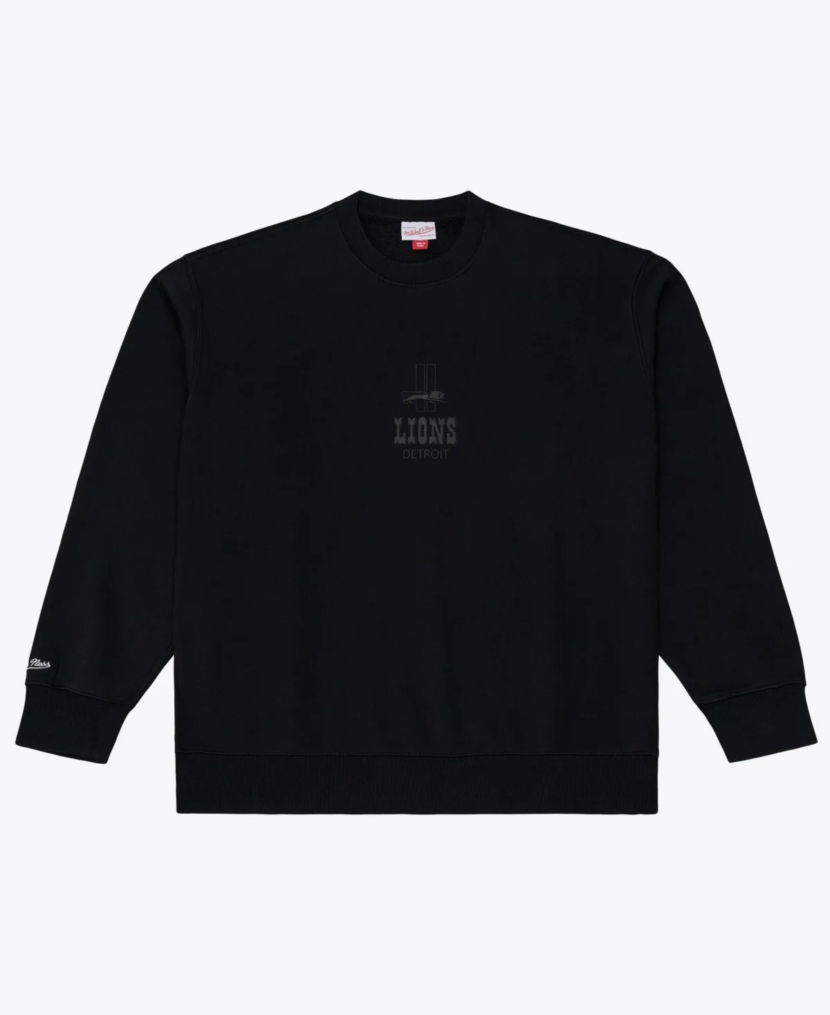 Detroit Lions Core Essentials Micro Logo Fleece Sweatshirt by Mitchell & Ness