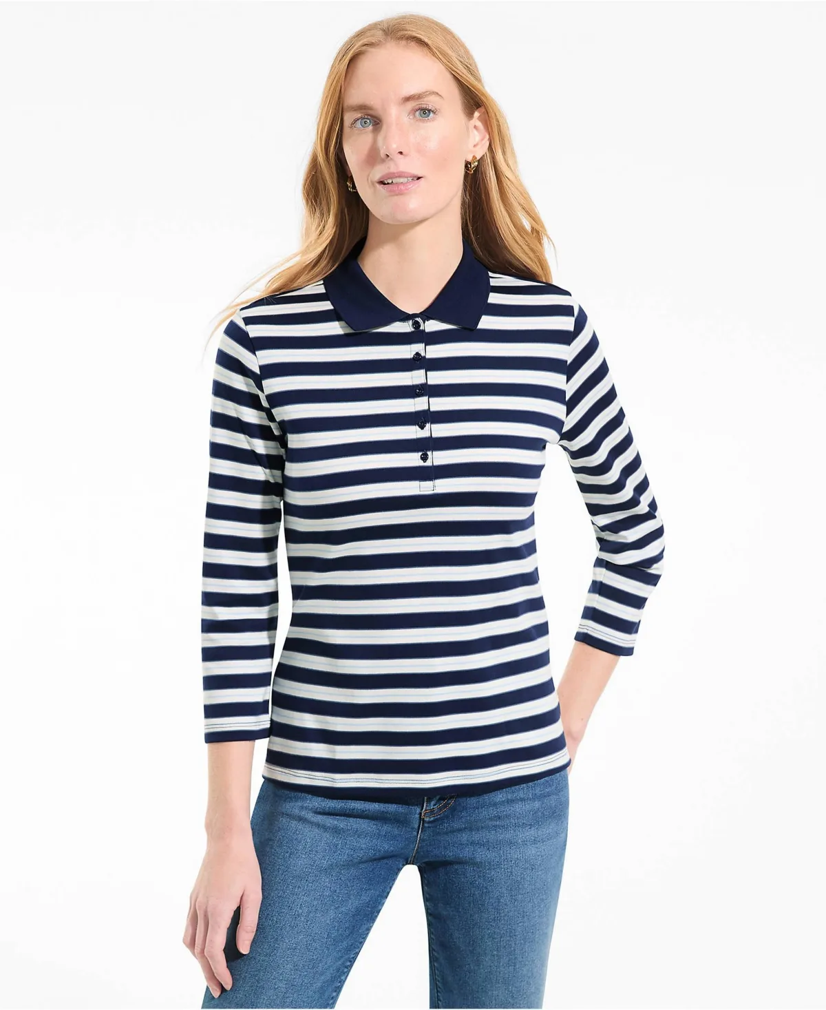 3/4 Sleeve Supima Cotton Polo Shirt by Lands' End