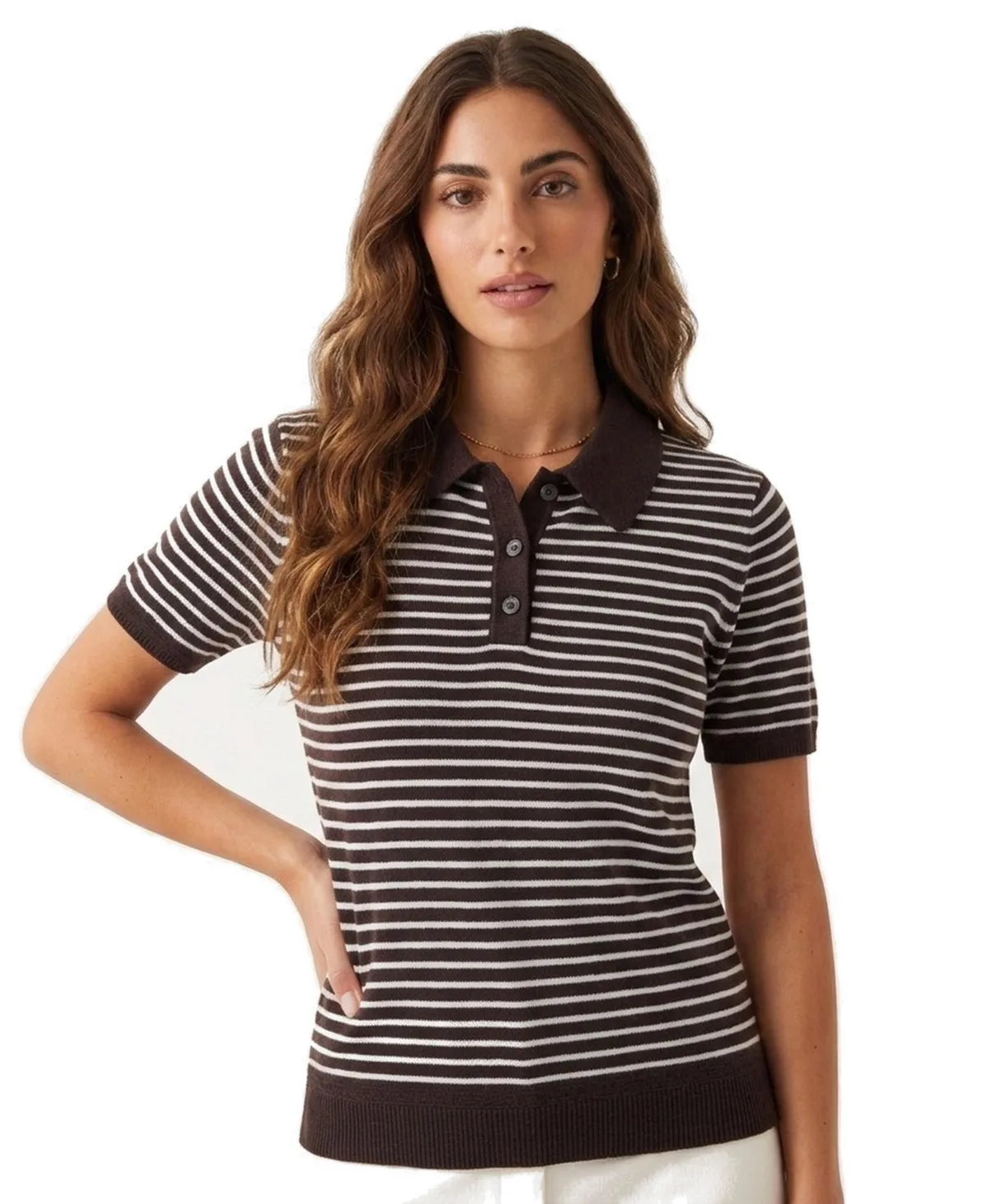 Striped Pullover Polo by Jason Wu