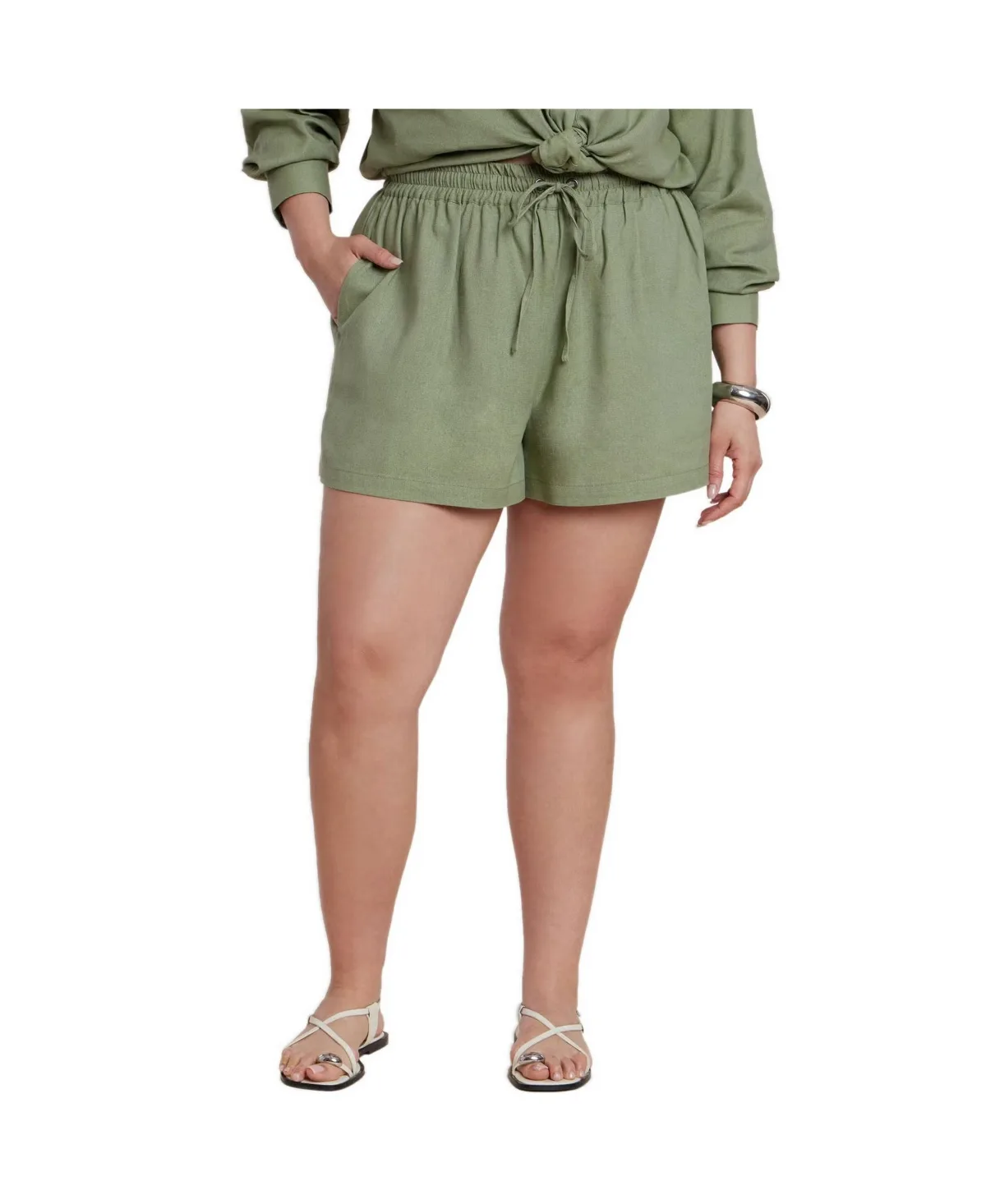 Pull on Linen Short by Eloquii
