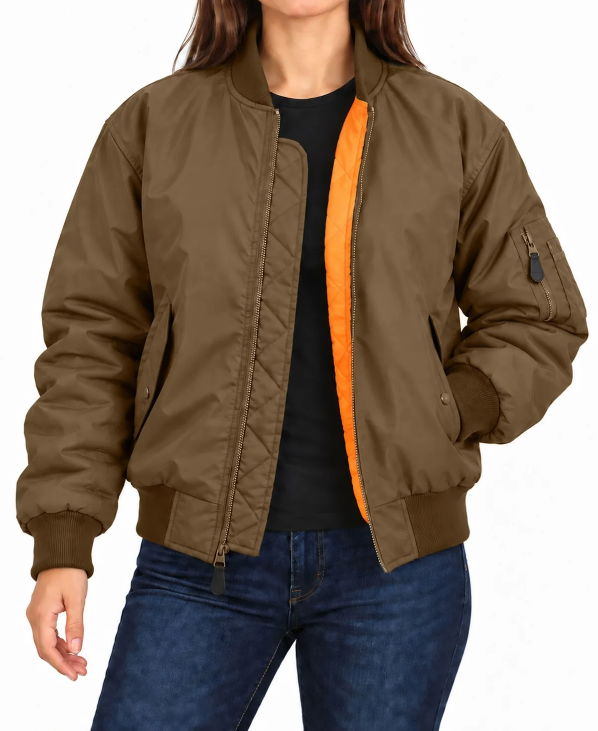 Spire by Galaxy Antivento Loose Fit Heavyweight Ma-1 Flight Bomber Jacket by Galaxy by Harvic