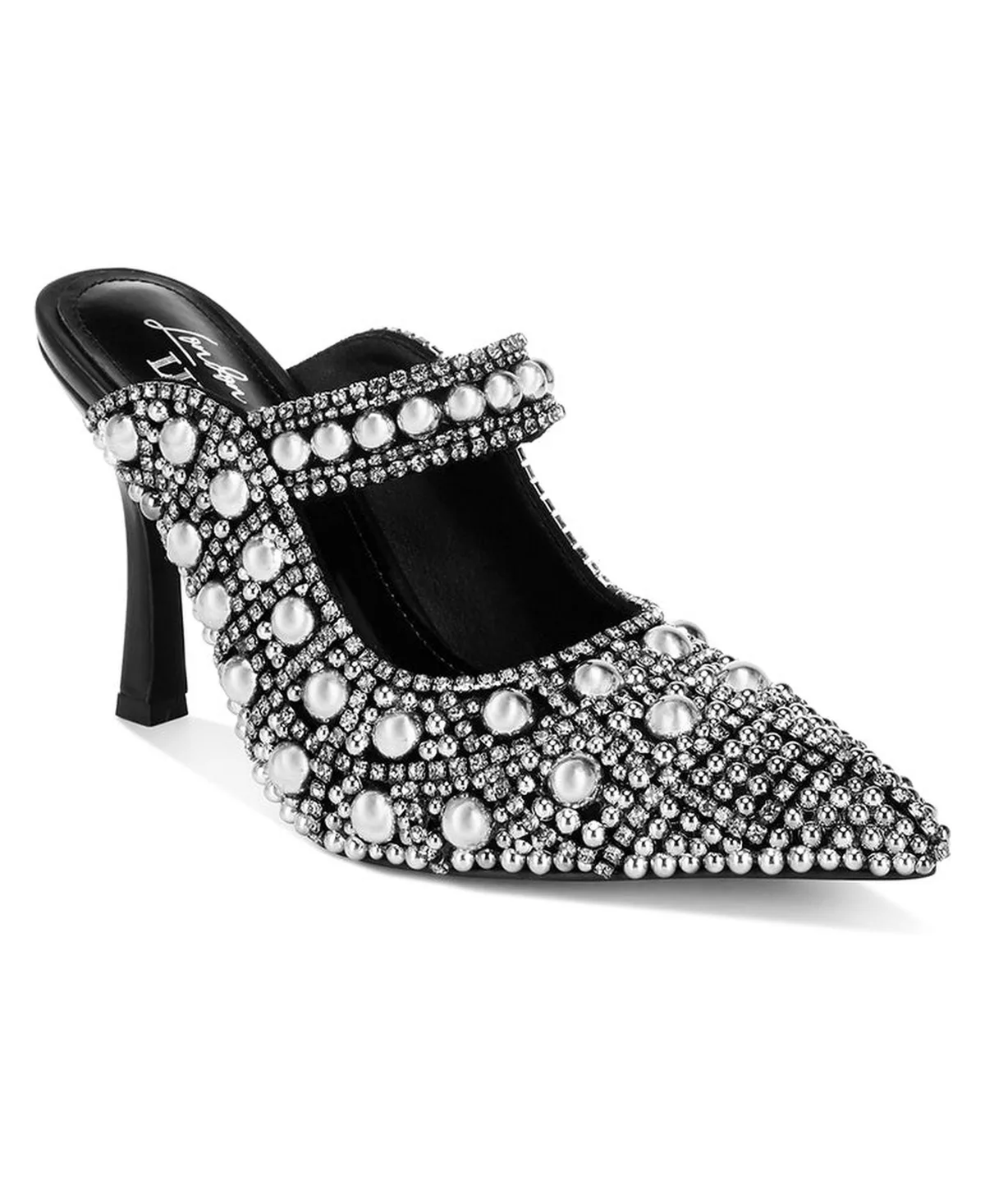 Dalston Pearls and Rhinestones Slip on Sandals by London Rag