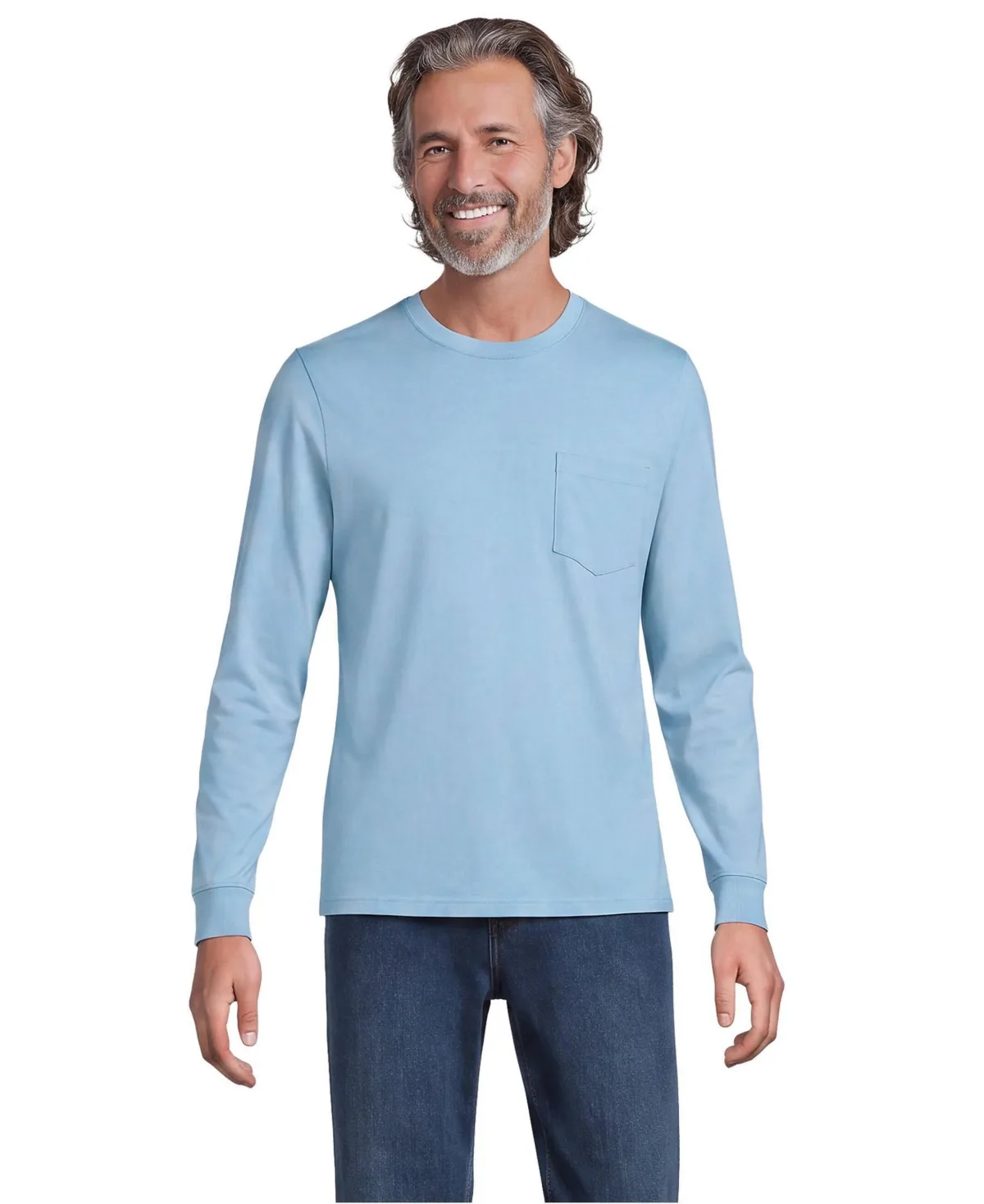 Super-T Long Sleeve T-Shirt with Pocket by Lands' End