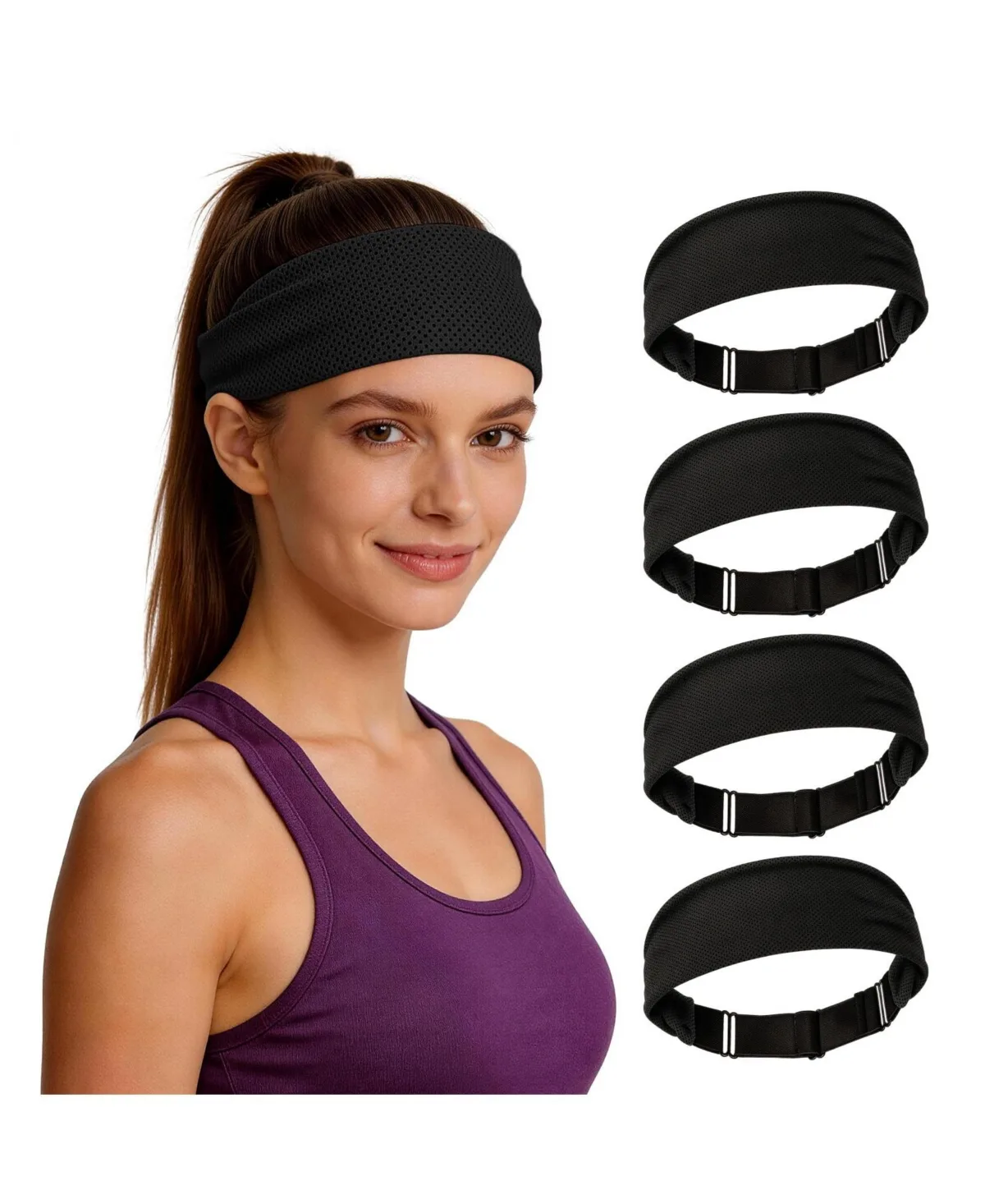 Adjustable Non Slip Moisture Wicking Cooling Sports Headband for Workout Yoga Gym Running by Peneyon