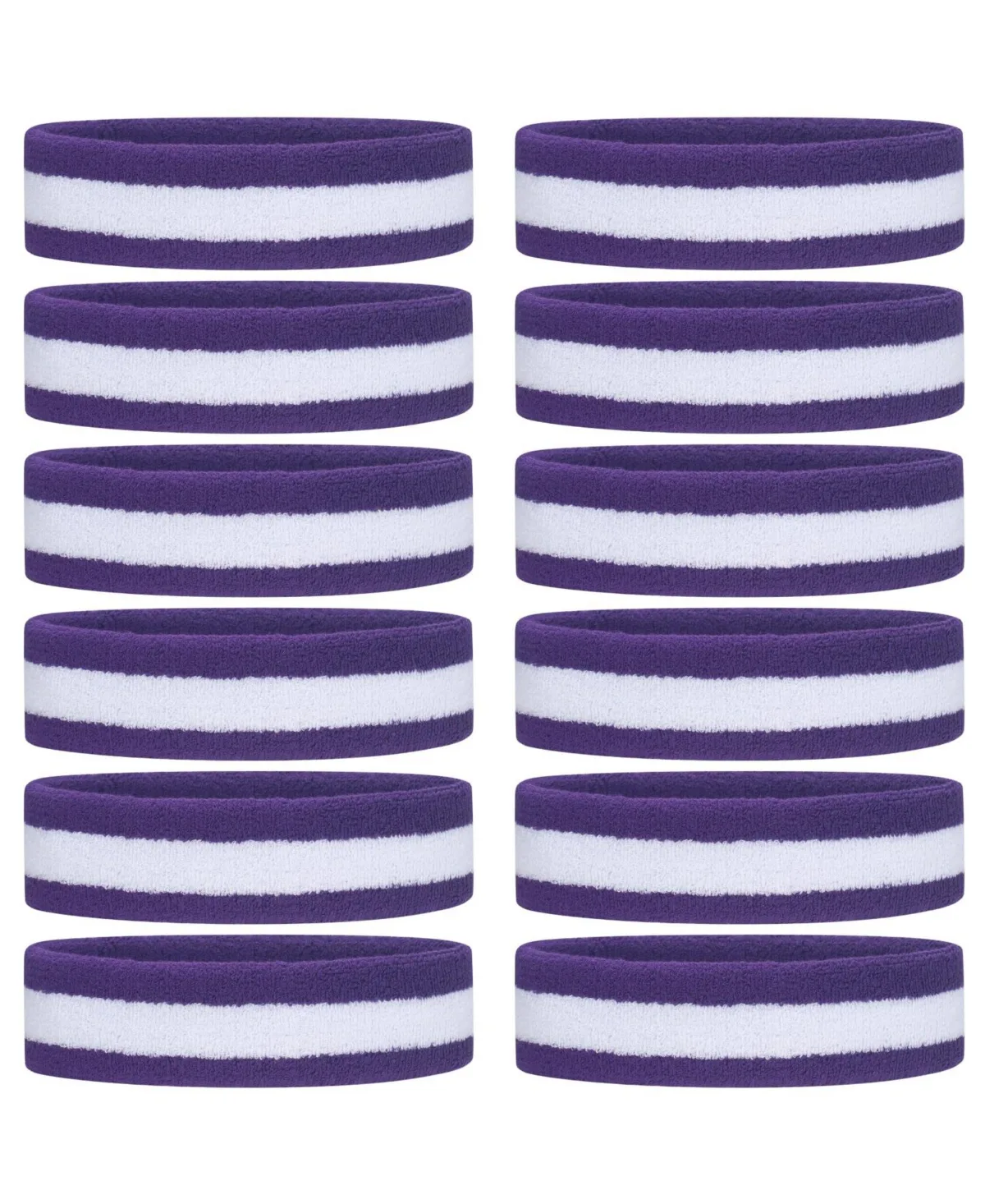 12 Pack Sports Sweat Headbands Moisture Wicking for Working Out Gym Sports by Furlihong