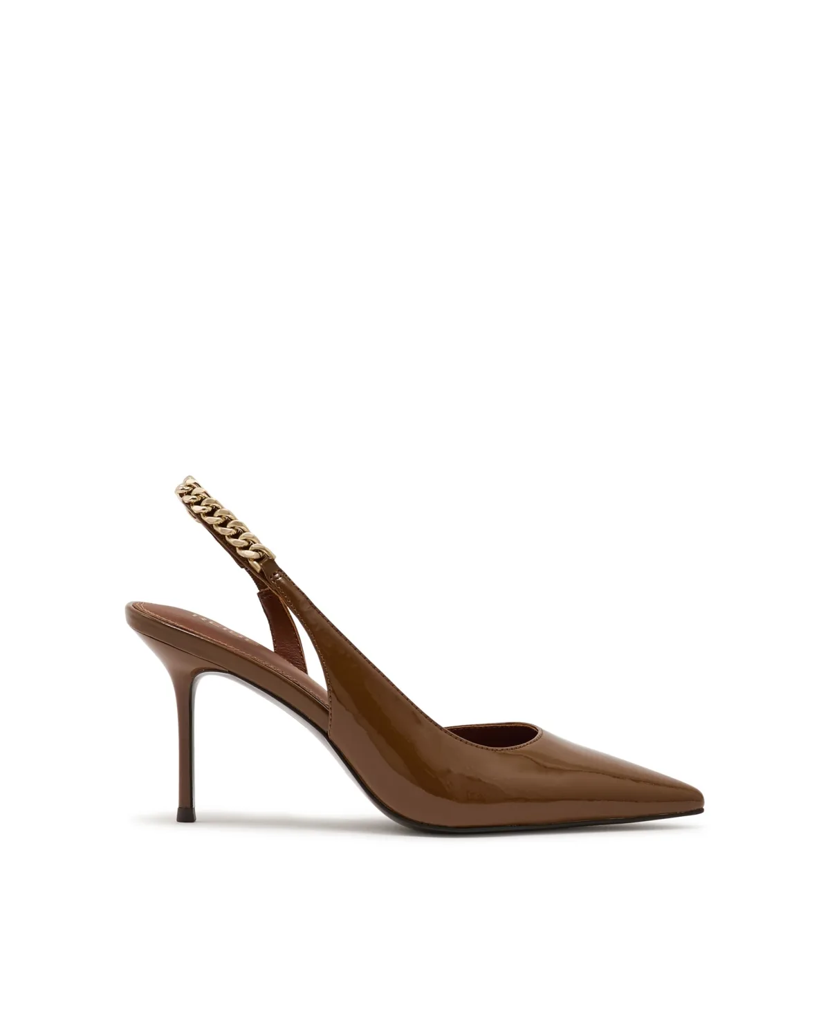 Lucia Chain-Detail Pointed-Toe Slingback Pumps by Reiss