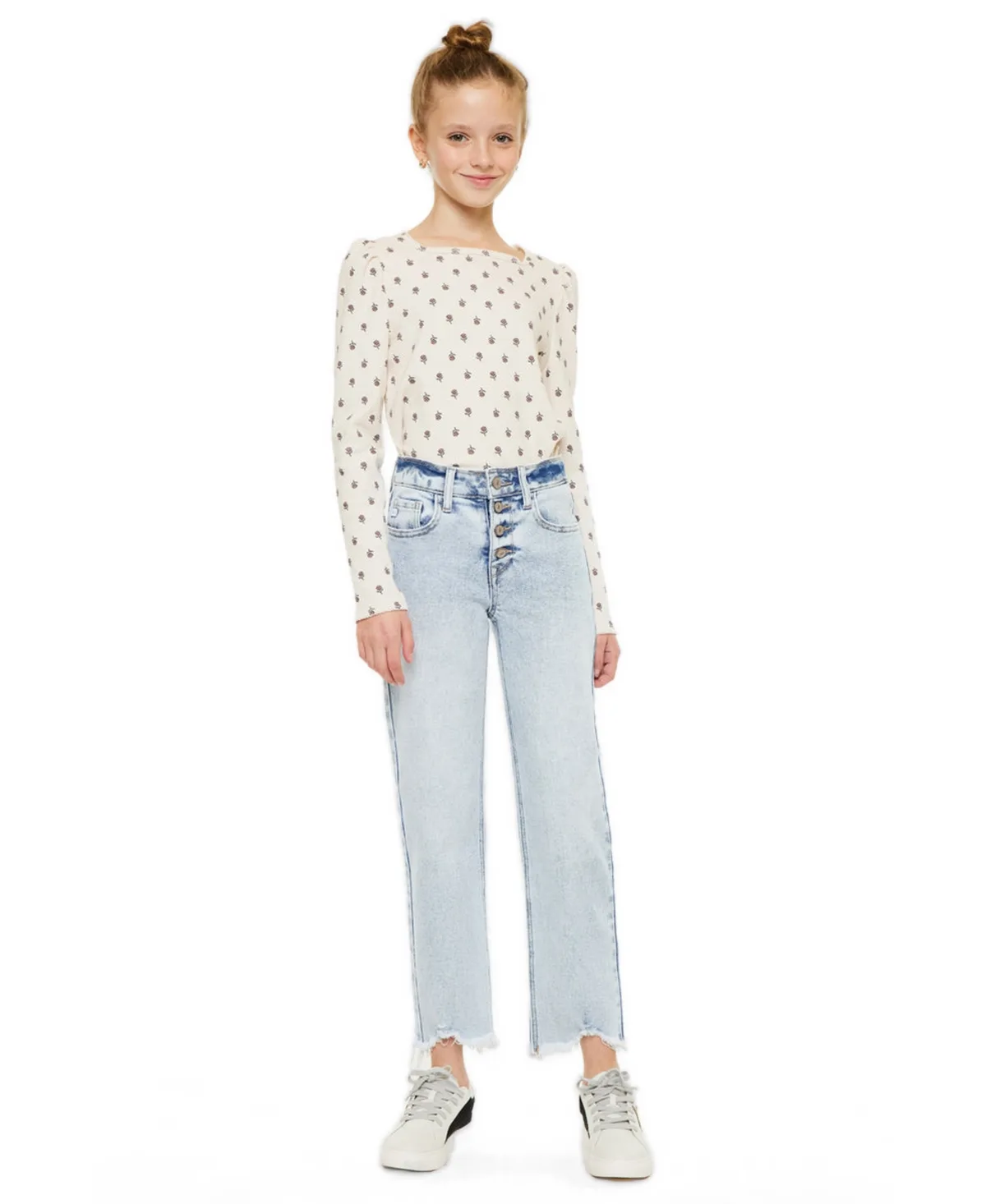 Maggy High-Rise Cropped Straight Jeans by Kancan