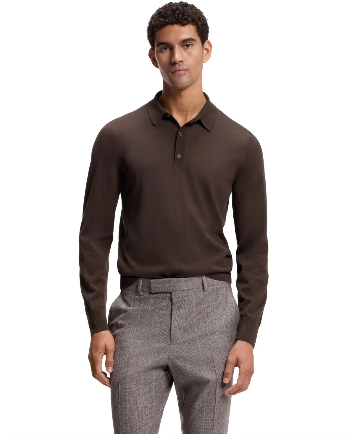 Boss by Hugo Boss H-Lancione Merino-Wool Regular-Fit Polo Sweater by Hugo Boss