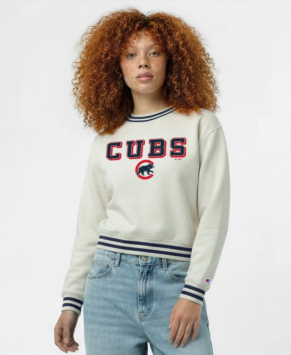 Champion Cream Chicago Cubs Reverse Weave Sweatshirt by Champion