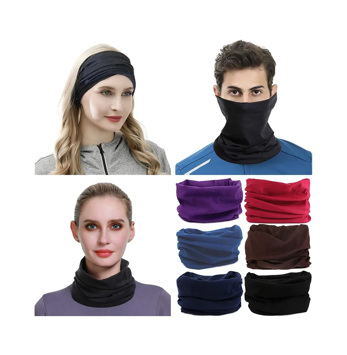 Polyester Neck Gaiter Headband Face Mask Magic Scarf Bandana by Sportneer
