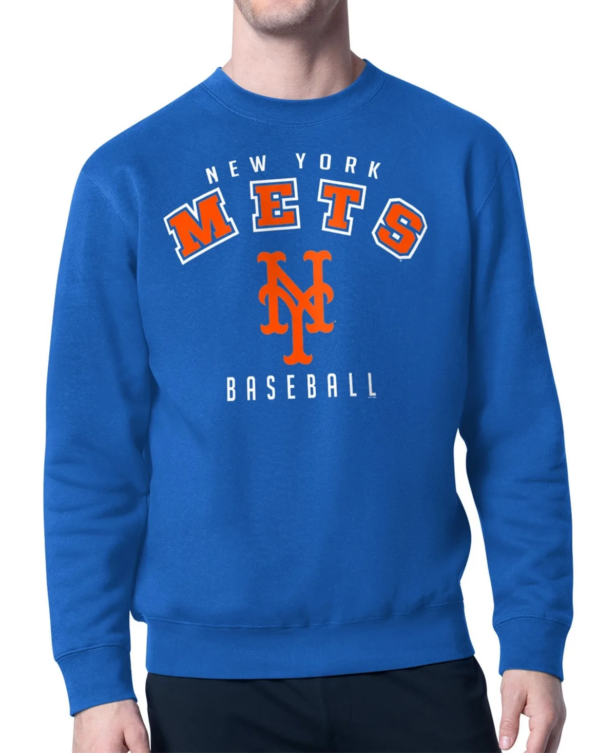 New York Mets Team Logo Fleece Pullover Sweatshirt by Starter