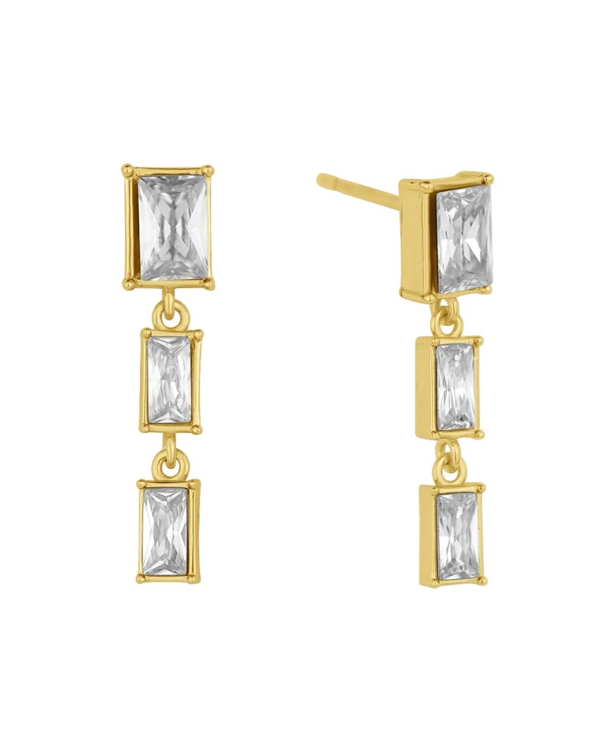 Clear Crystal Triple Stone Drop Earring by And Now This