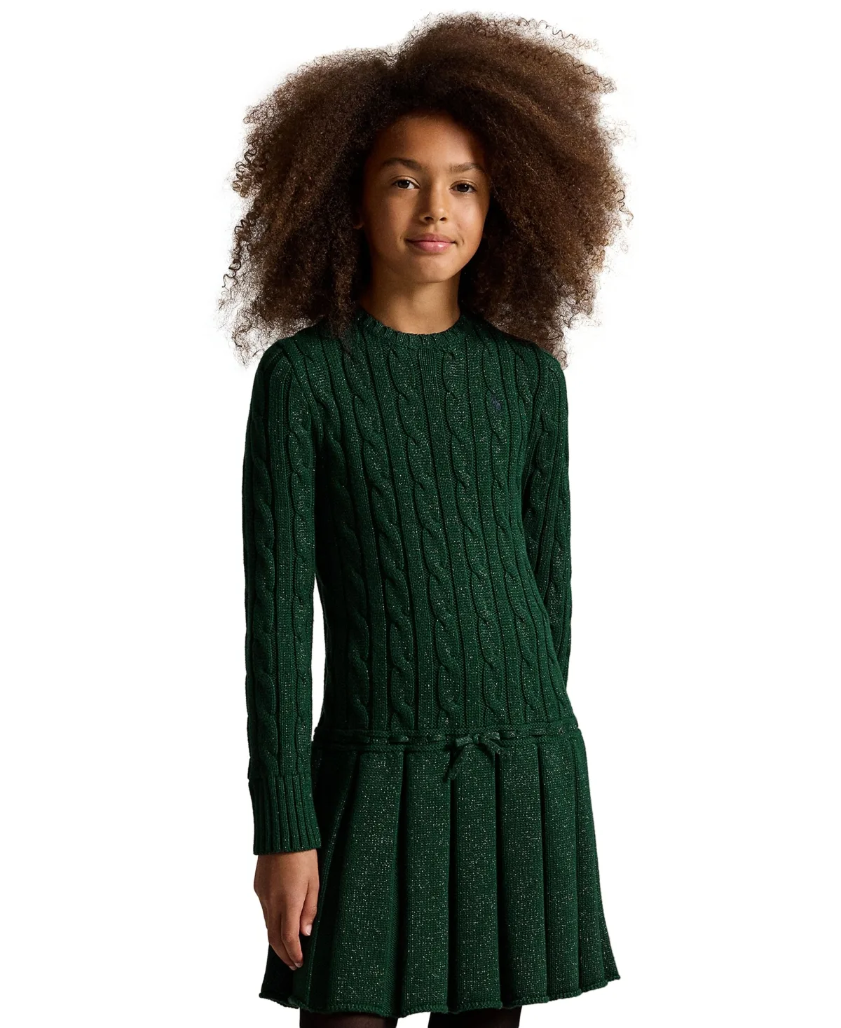 Metallic Cable-Knit Sweater Dress by Polo Ralph Lauren