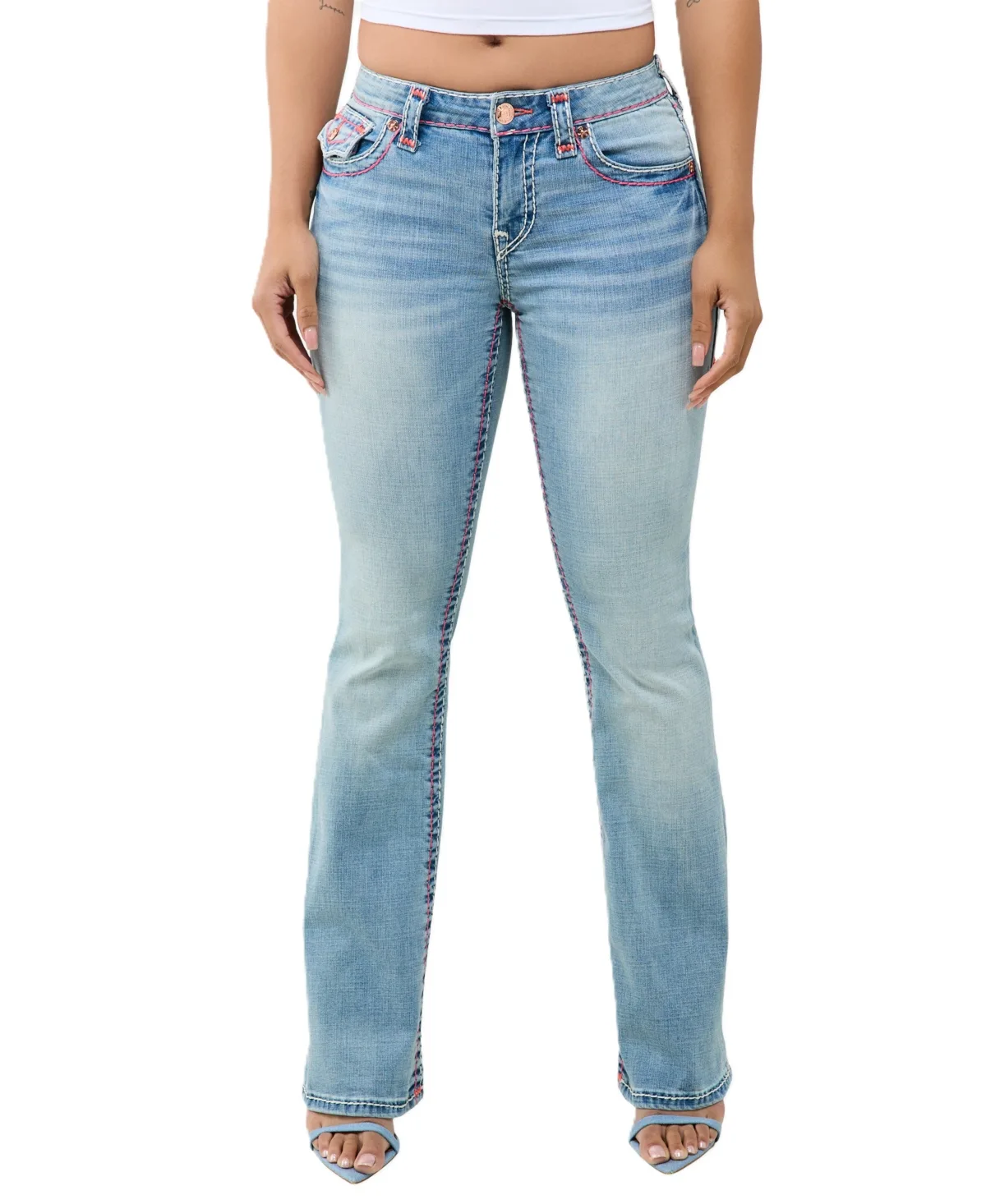 Becca Mid-Rise Light-Rinse Bootcut Jeans by True Religion