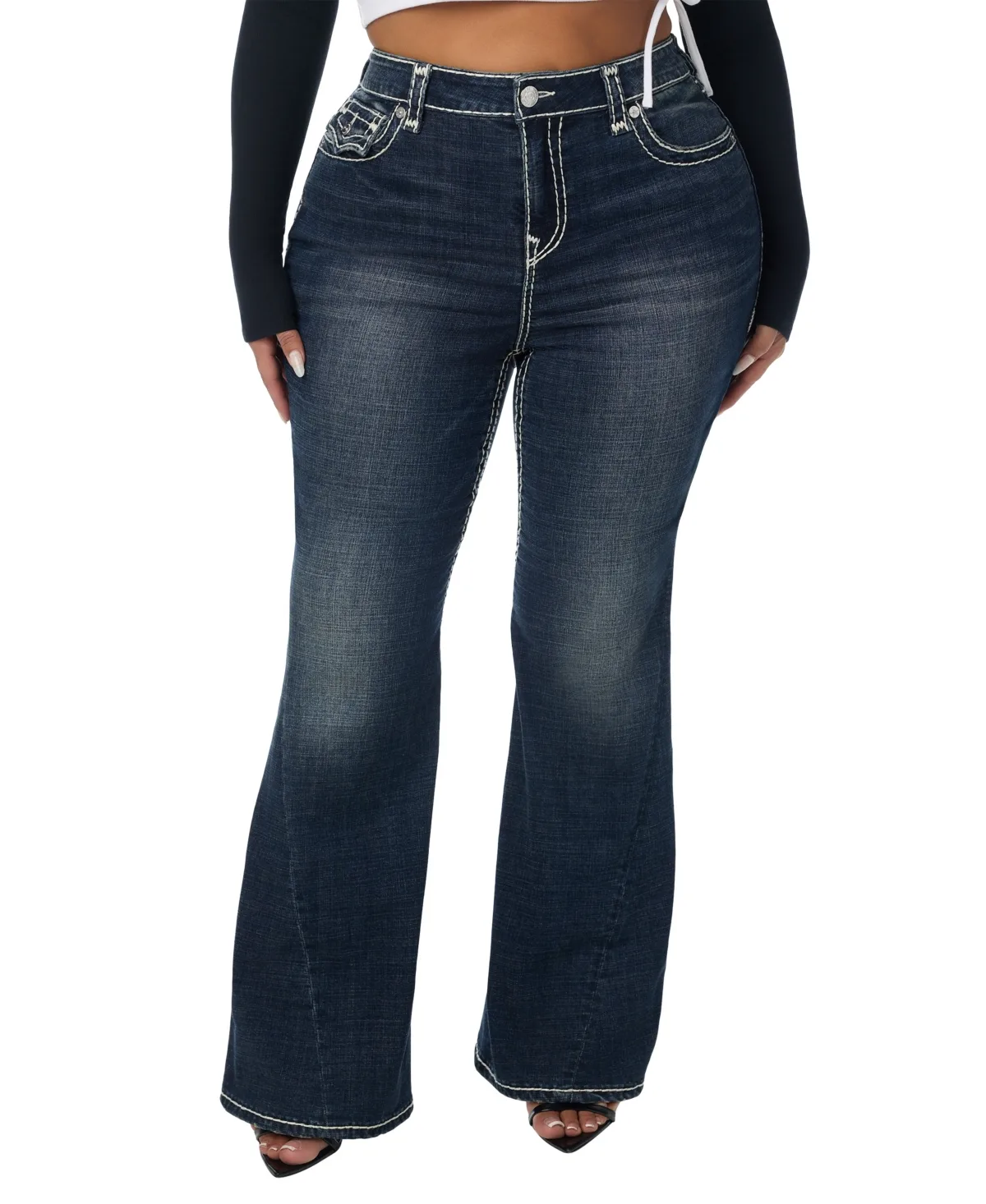 Joey High-Rise Flare Medium-Rinse Jeans by True Religion