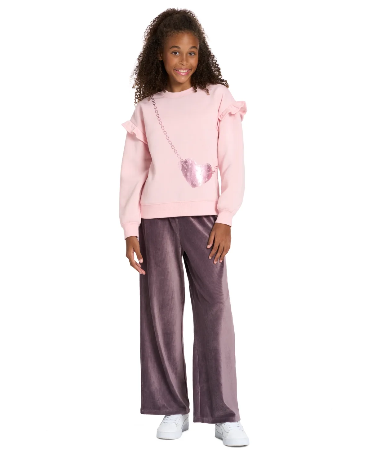 Ruffle-Trim Sweatshirt and Wide-Leg Pants, 2-Piece Set by Scotch & Soda