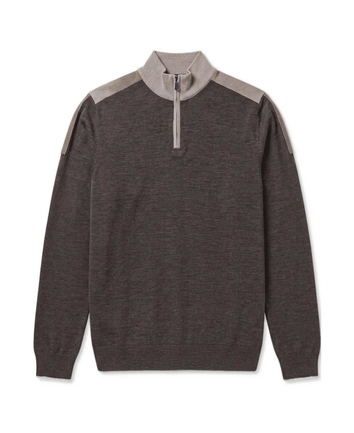 Huxley Regular-Fit Mock Neck Quarter-Zip Merino Wool Sweater by Garnet