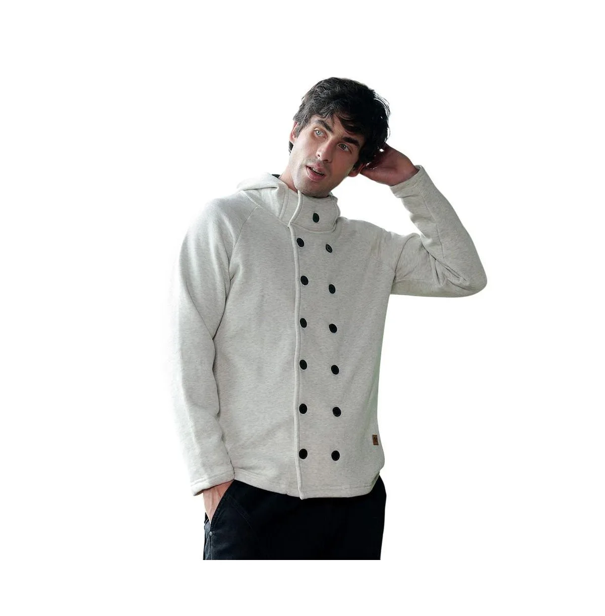 Double-Breasted Fleece Jacket