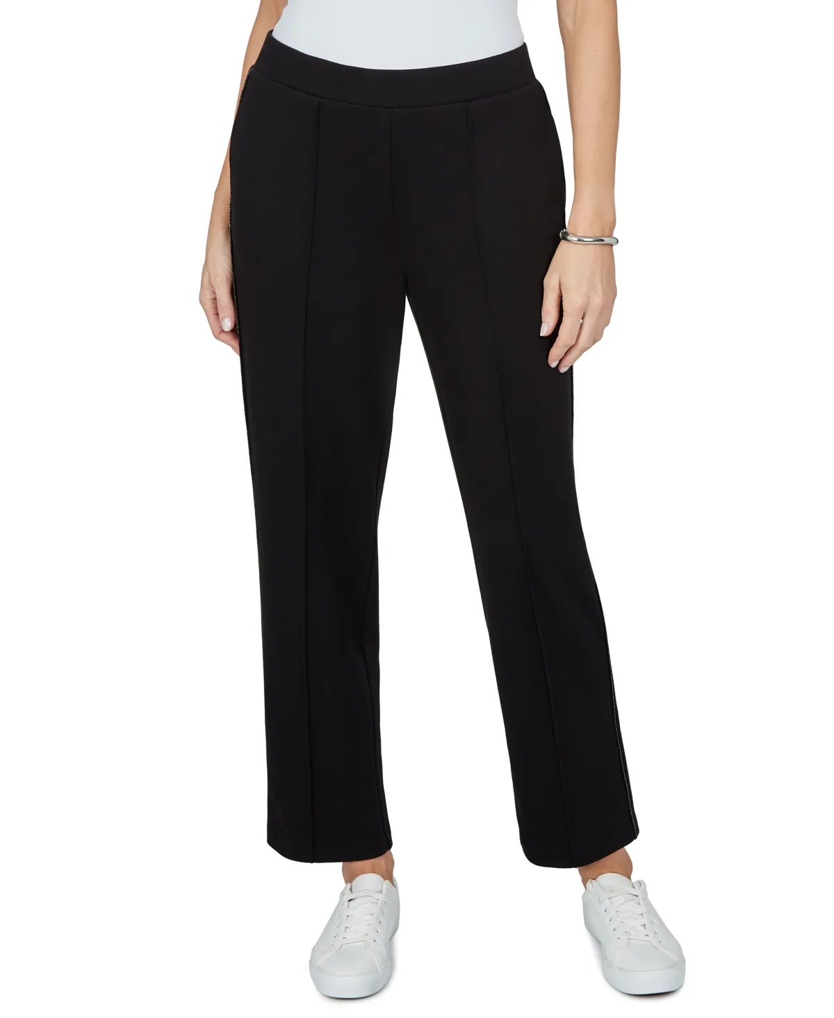 Pull-On Straight Mid-Rise Pants