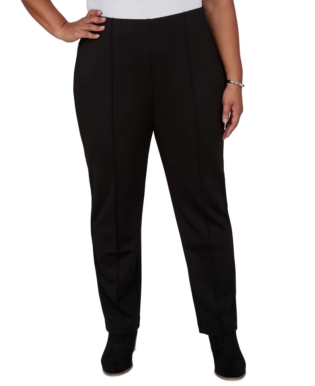 Pull-On Straight Ponte Pants
