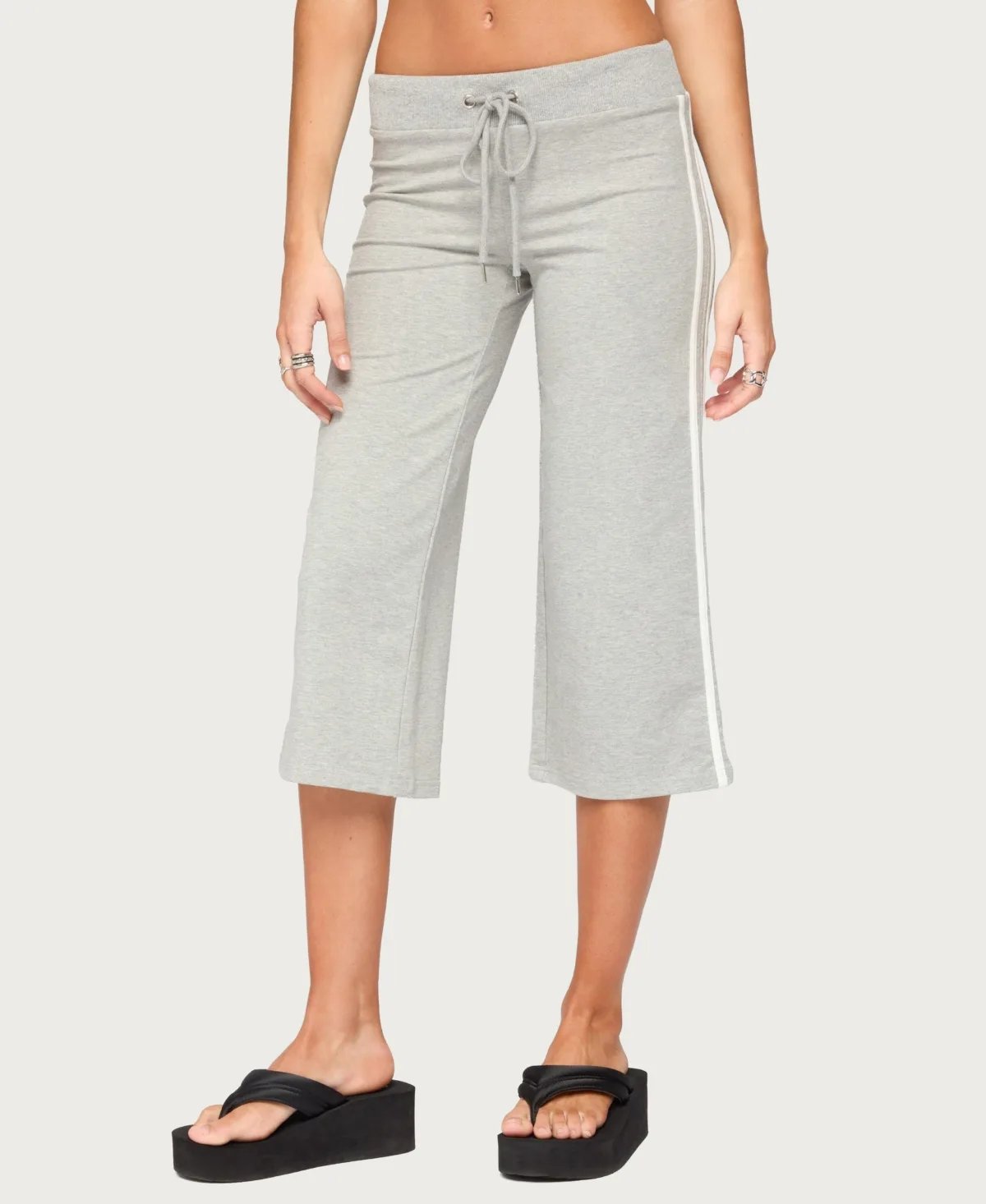 Zanele Side Stripe Capri Sweatpants by Edikted