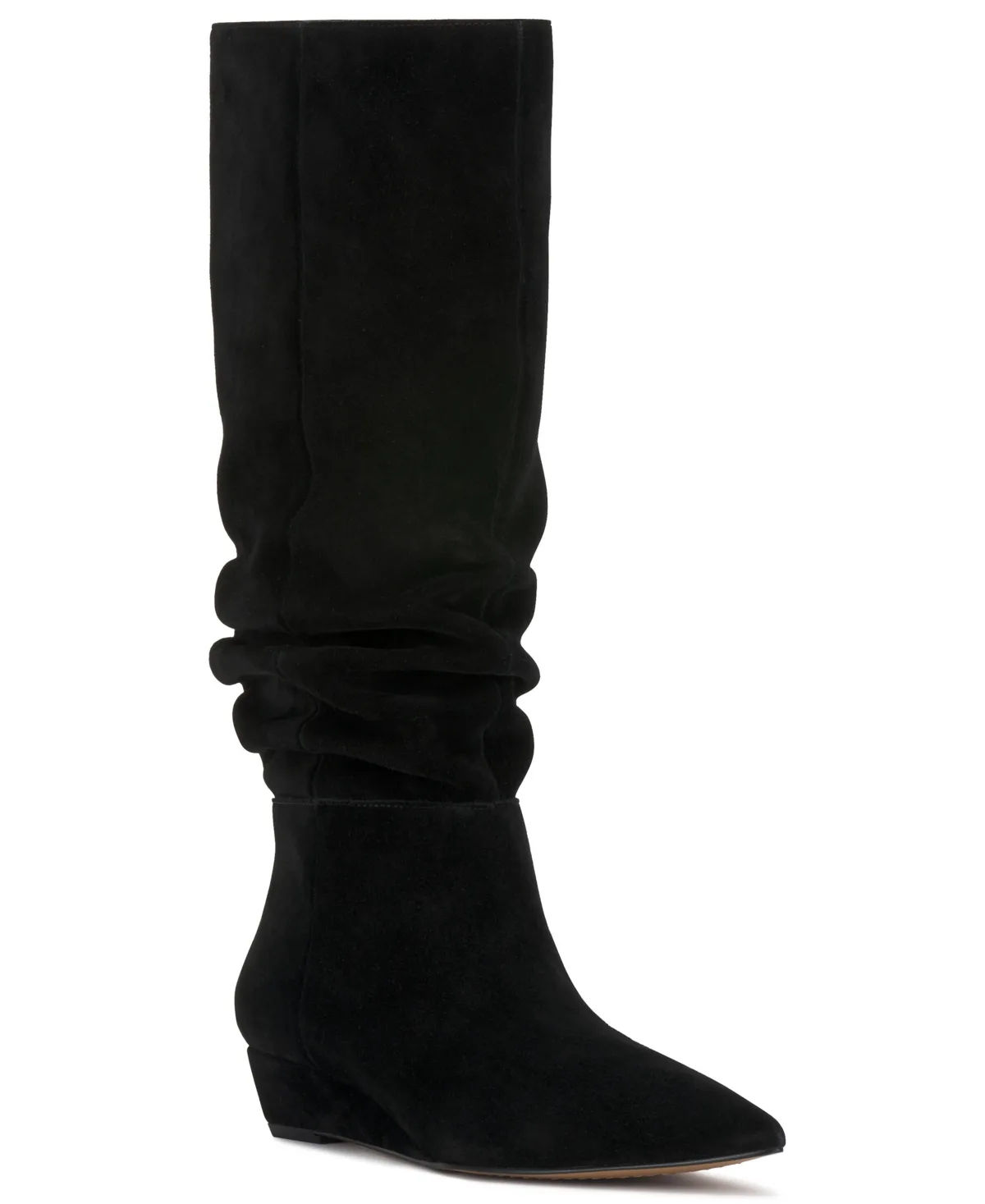 Vanisa Pointed Toe Slouchy Wide-Calf Boots - Suede by Vince Camuto