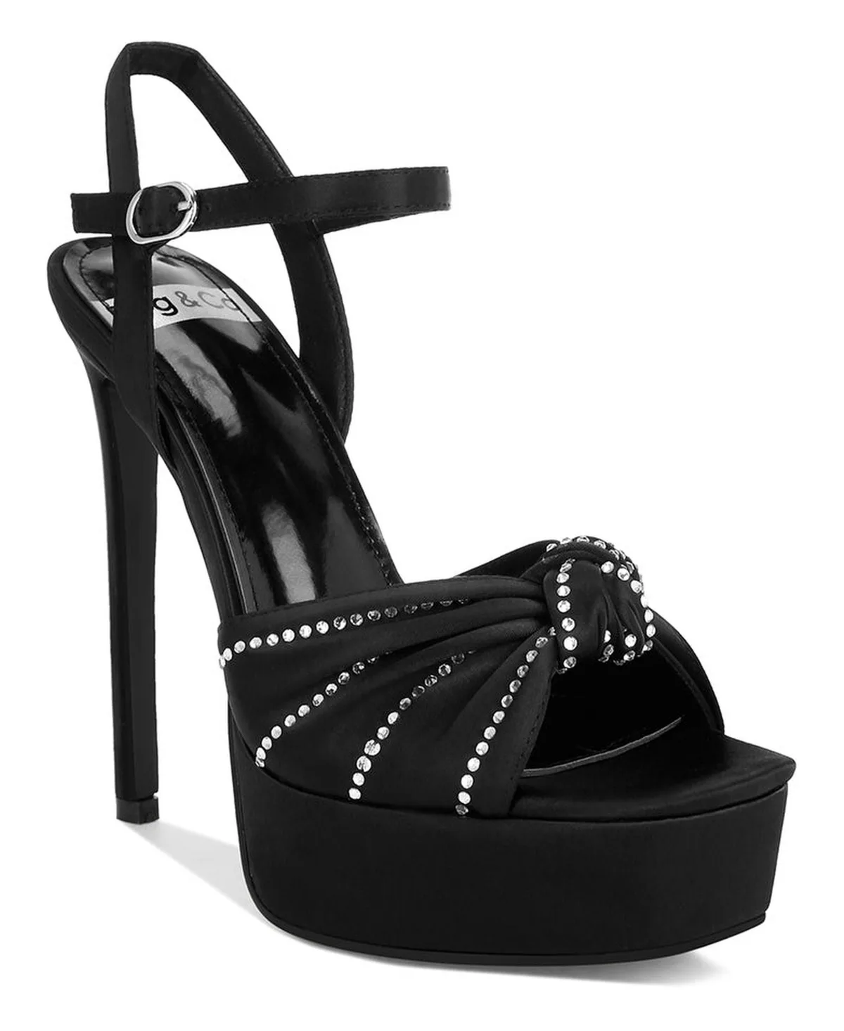 Margala Knotted Rhinestone Embellished Sandals - Satin by Rag & Co