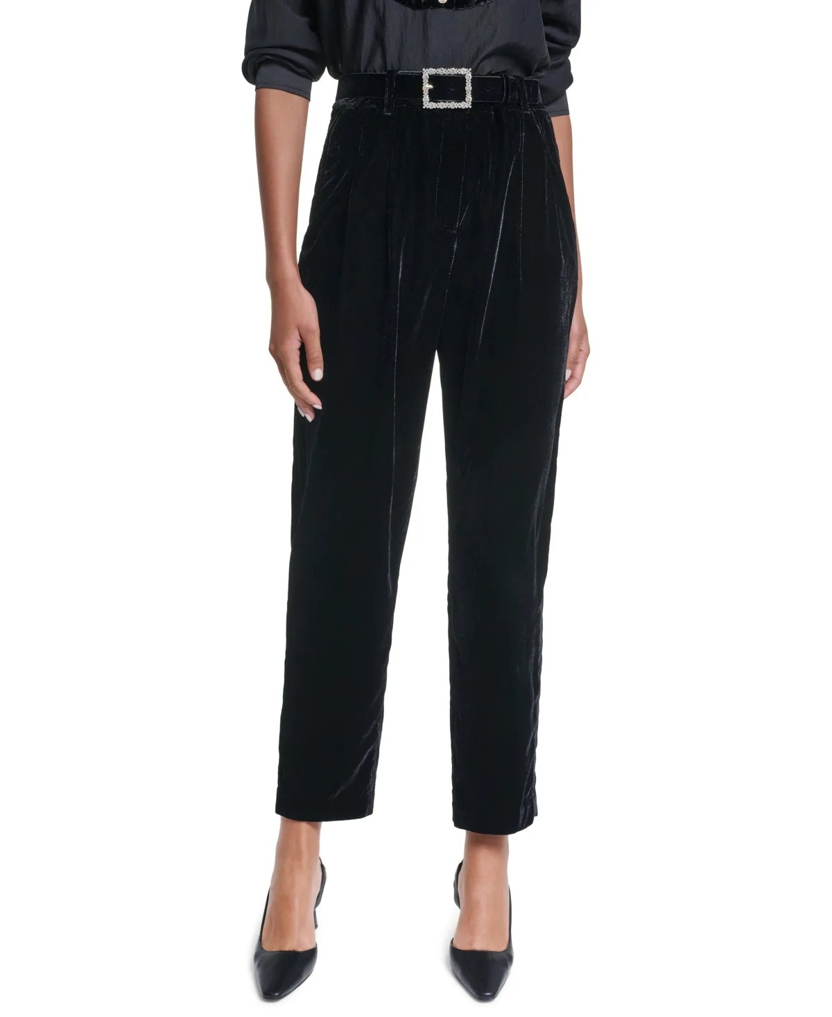 Velvet Skinny Ankle Pants by Karl Lagerfeld