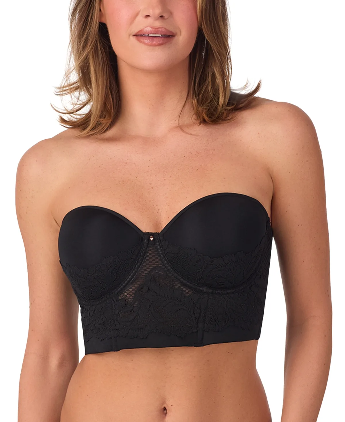Lace Allure Strapless Lace Bustier by Le Mystère