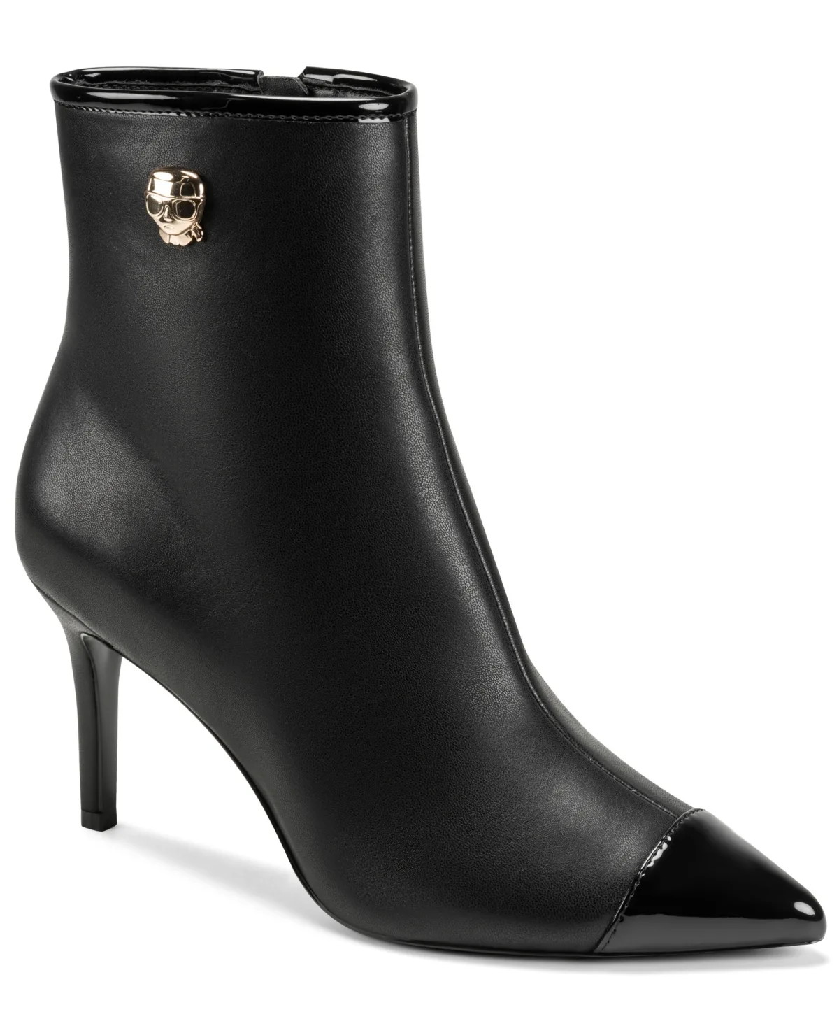 Rourke Stiletto Pointed Toe Faux Leather Booties by Karl Lagerfeld