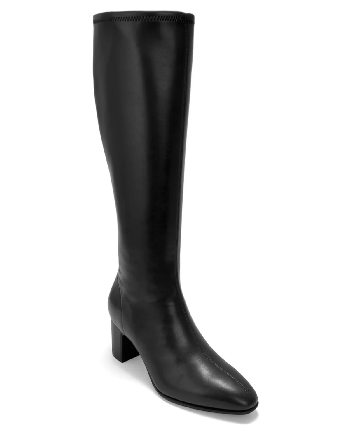 Millie Tall Block Heel Dress Boots - Black Faux Leather