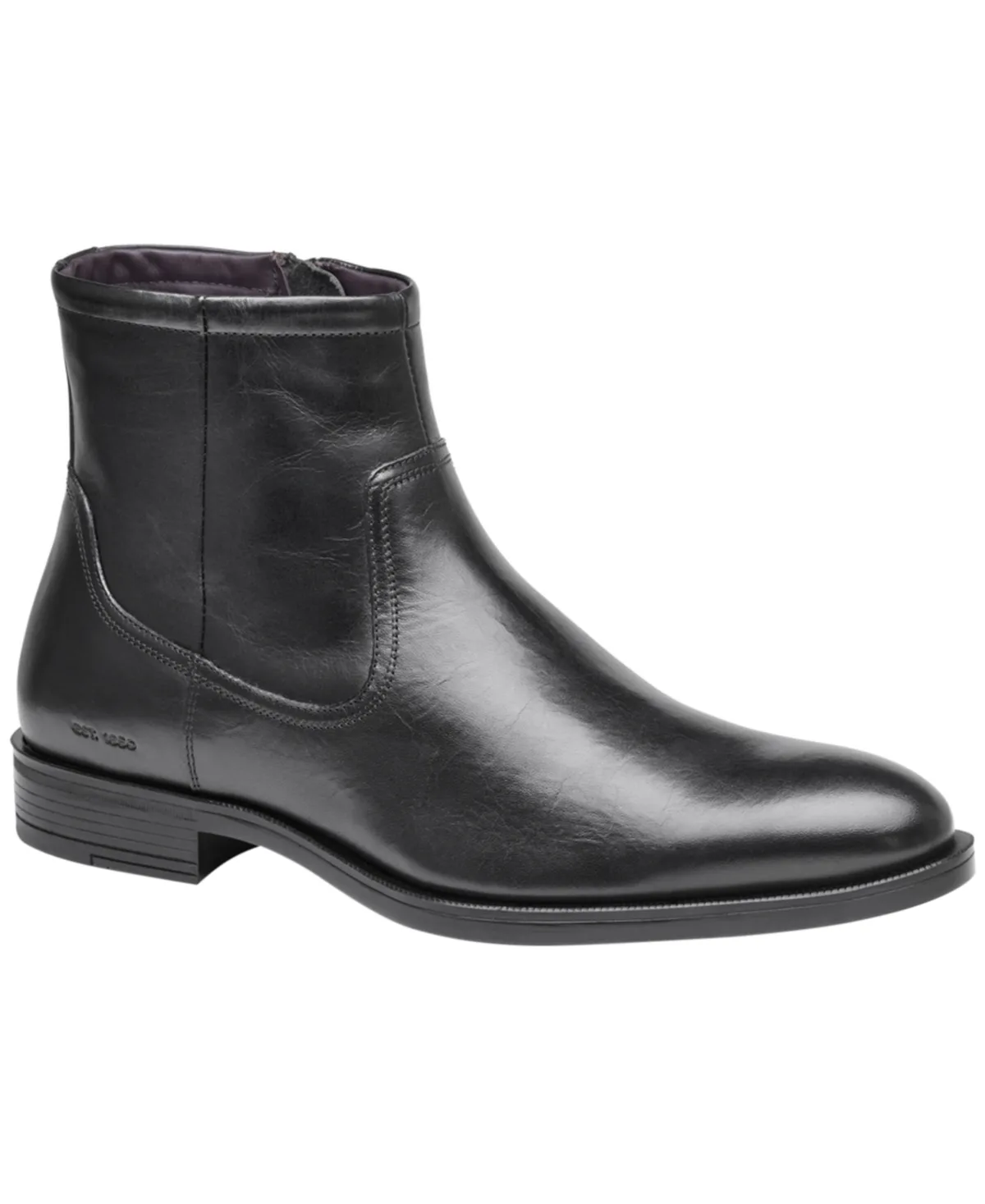 Conlin Inside Zip Boots - Black European Full Grain by Johnston & Murphy