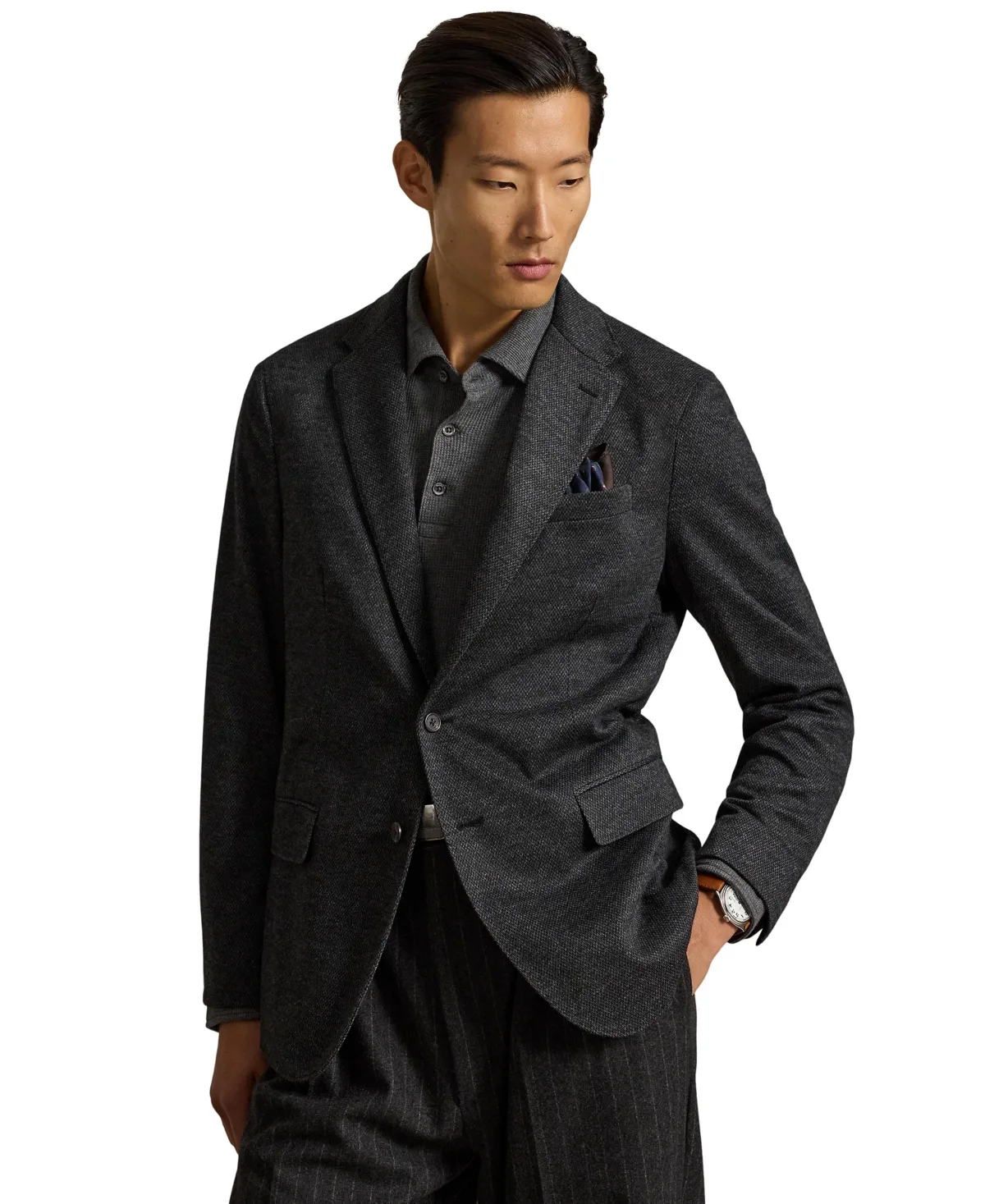 Polo Soft Modern-Fit Knit Broken-Twill Suit Jacket