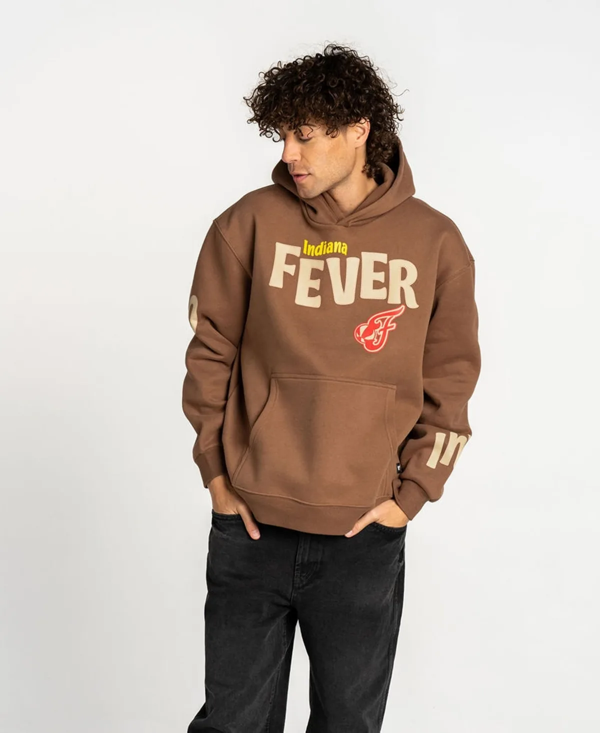 Indiana Fever Screen-Printed Midweight Hooded Pullover by The Wild Collective