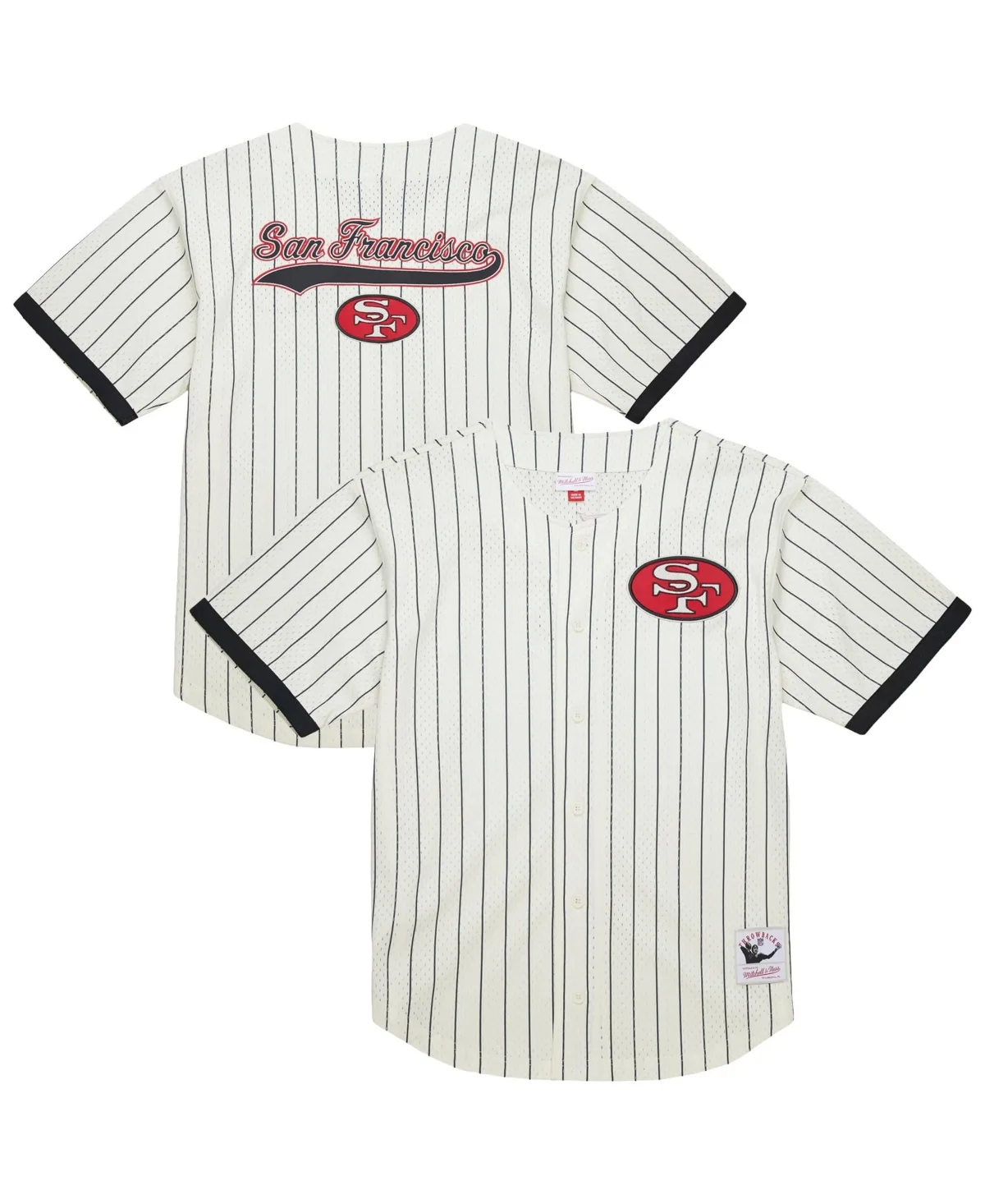 San Francisco 49ers Heavyweight Mesh Button-Up Jersey by Mitchell & Ness