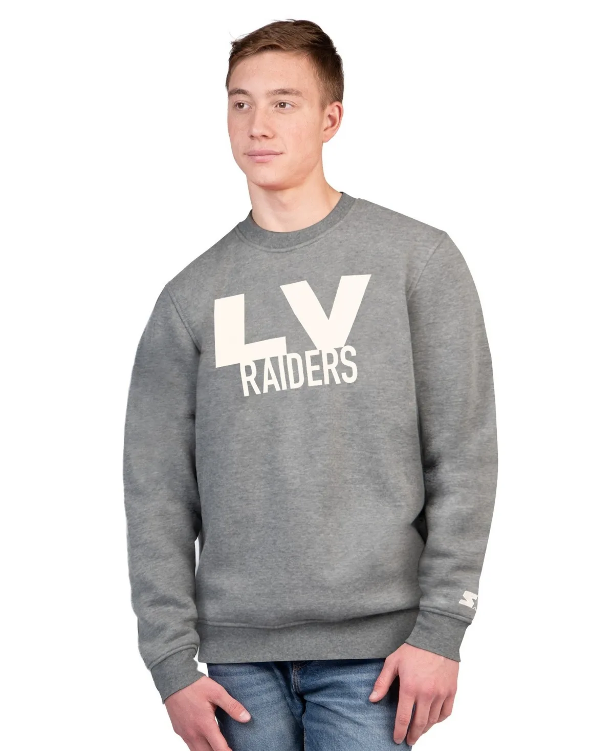 Las Vegas Raiders Assist Fleece-Lined Relaxed-Fit Sweatshirt by Starter