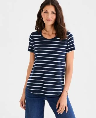 Printed Short Sleeve Crewneck T-Shirt by Style & Co
