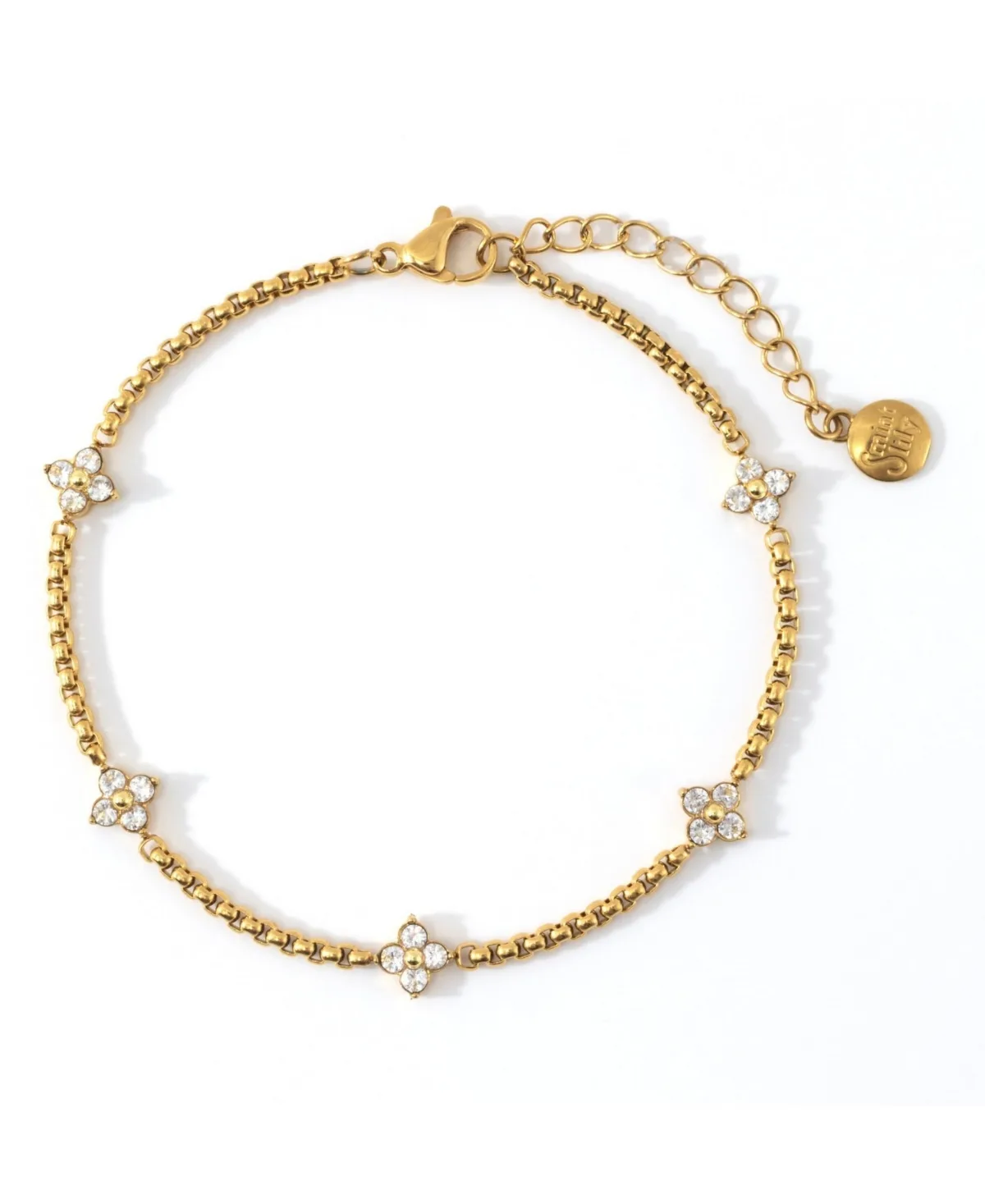 Cubic Zirconia Blossom Charm Bracelet by Mint & Lily