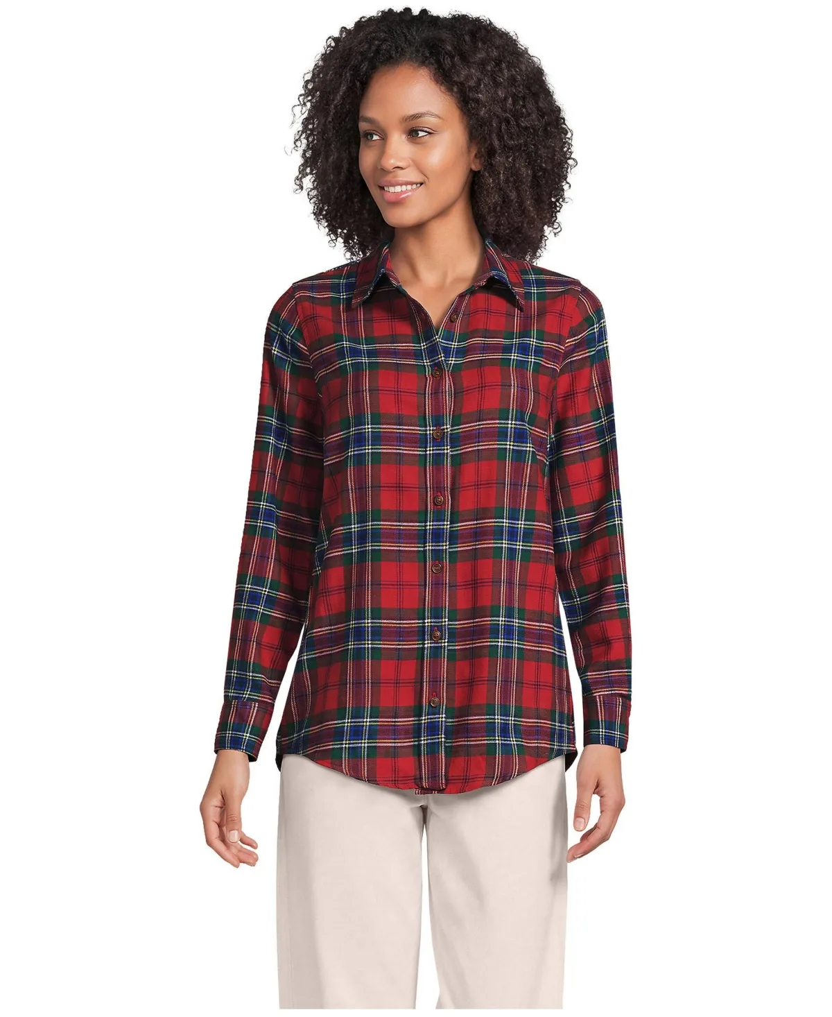 Flannel Boyfriend Long Sleeve Shirt