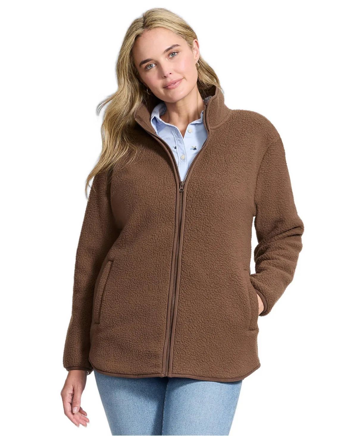 Cozy High Pile Full Zip Fleece Jacket
