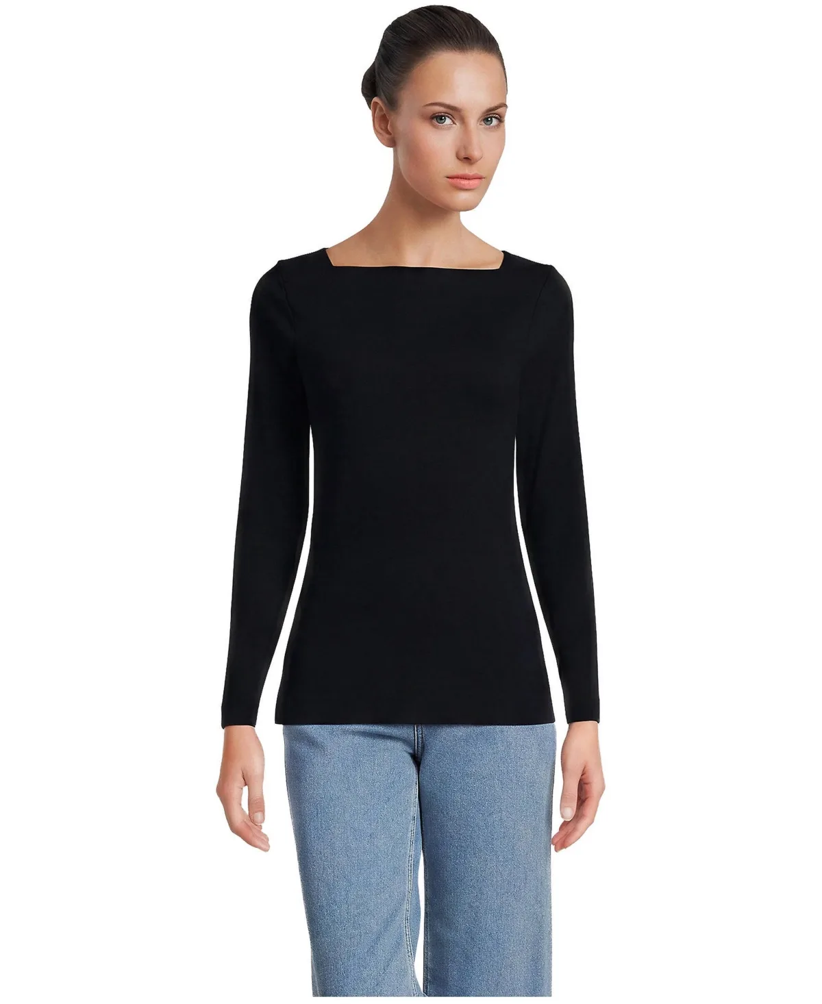 Long Sleeve Polished Essentials Straight Neck Tee