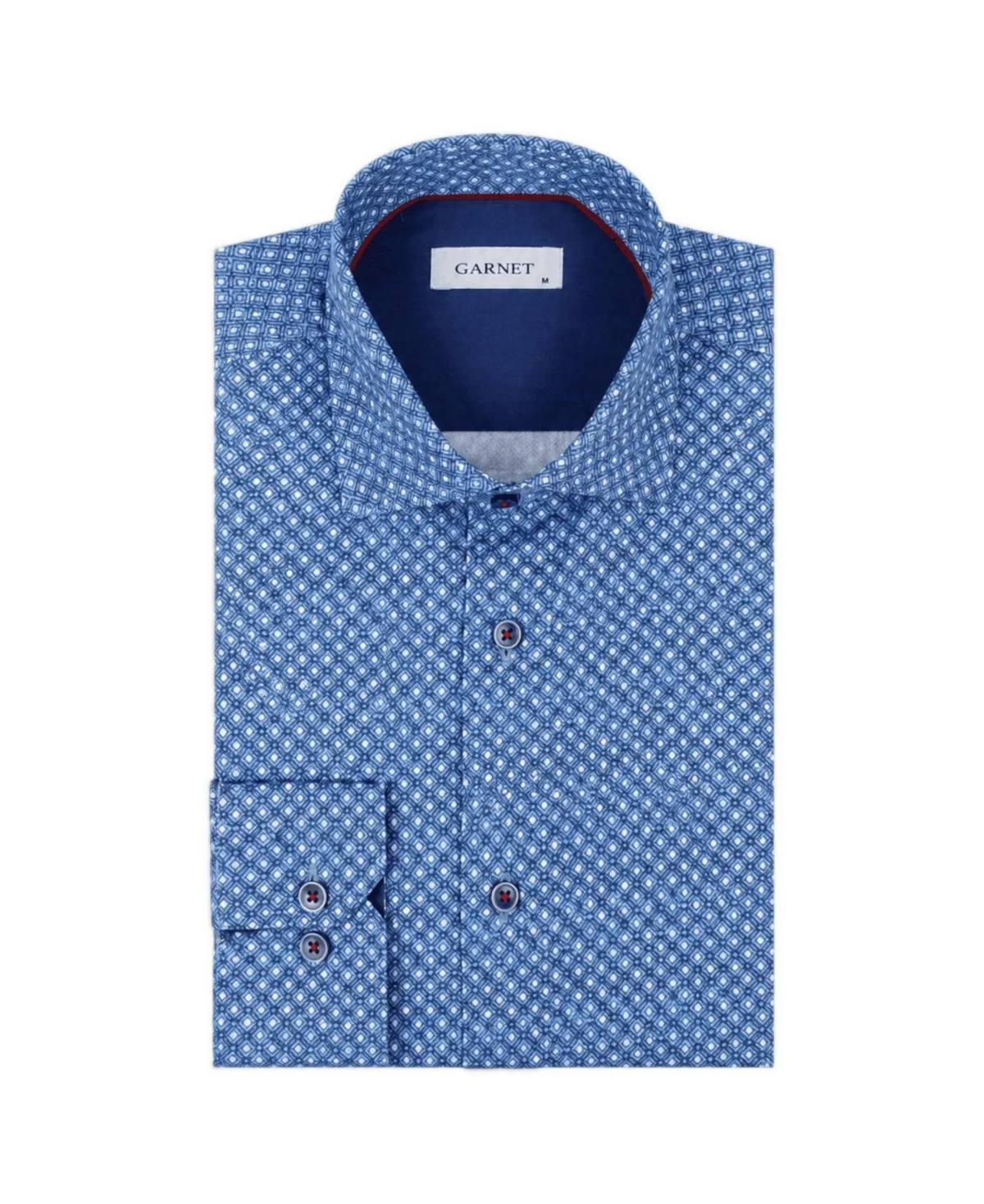 Mini-Print Spread-Collar Long-Sleeve Button-Down Shirt