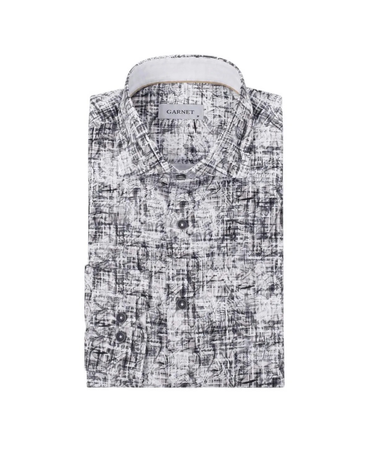 Print Spread-Collar Long-Sleeve Shirt by Garnet