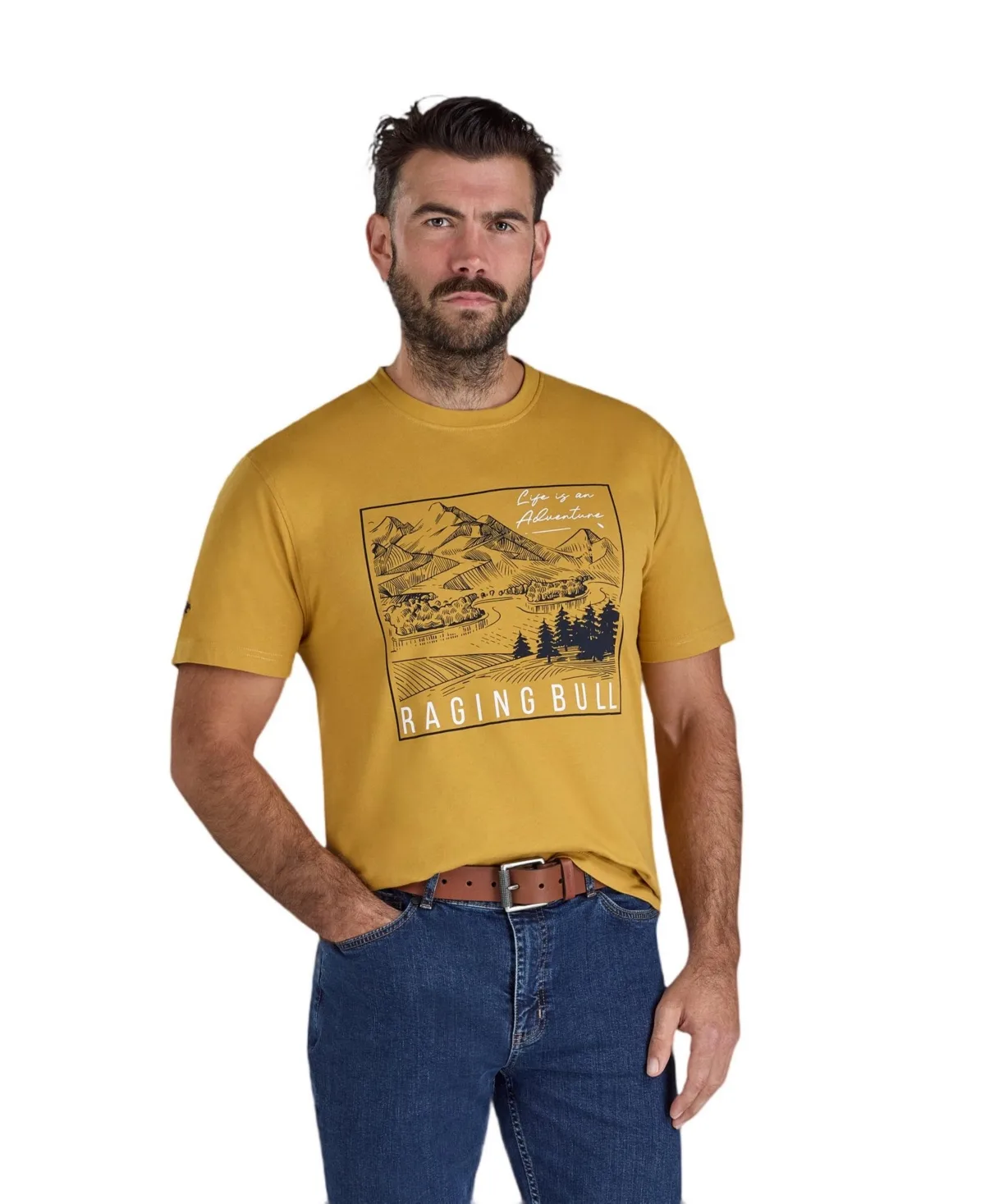 Mountain Adventures Printed T-Shirt by Raging Bull