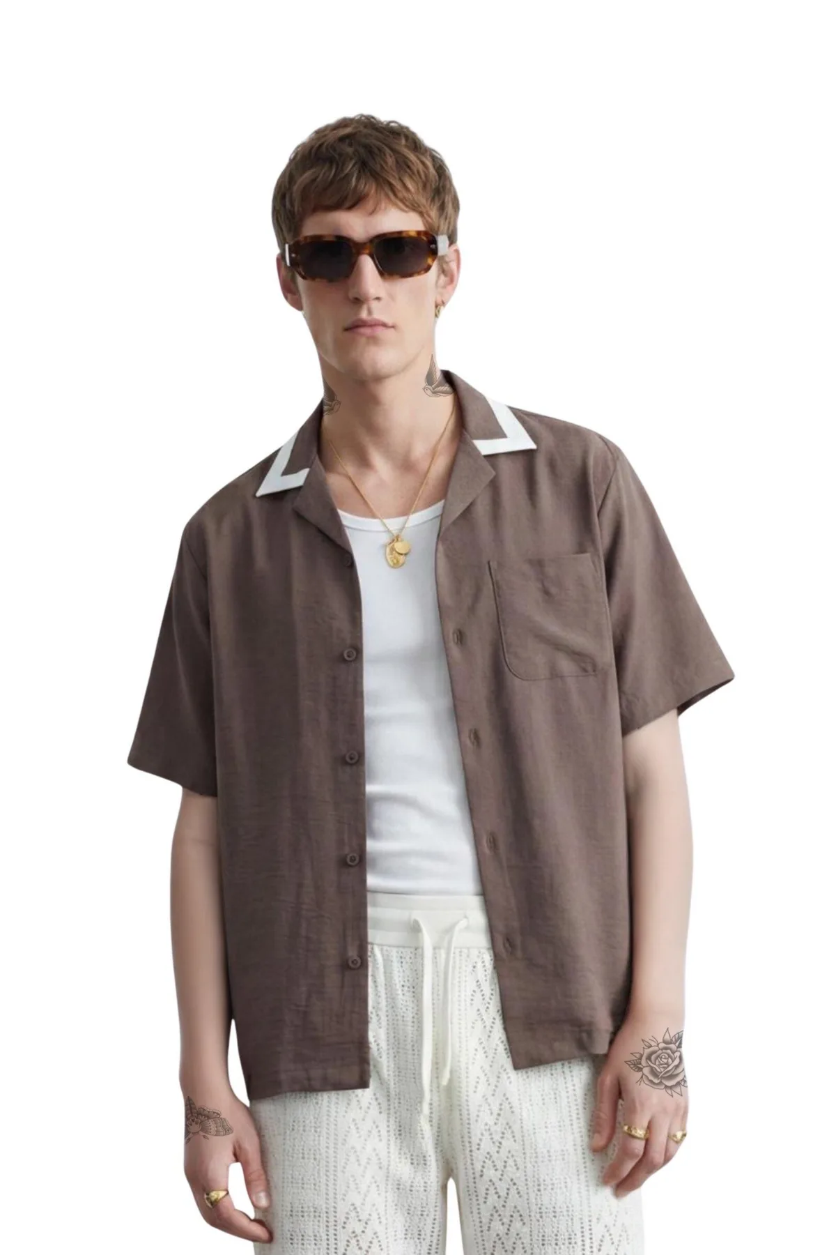 Huxley Short-Sleeve Revere Collar Shirt