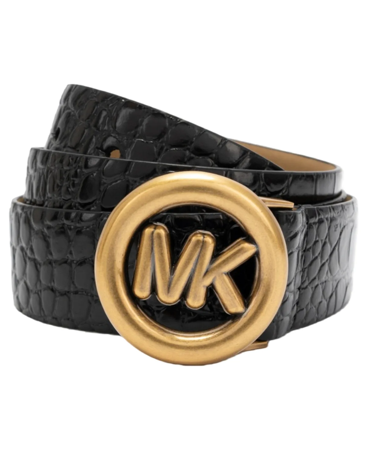Gold-Tone Buckle Leather Belt by MICHAEL Michael Kors