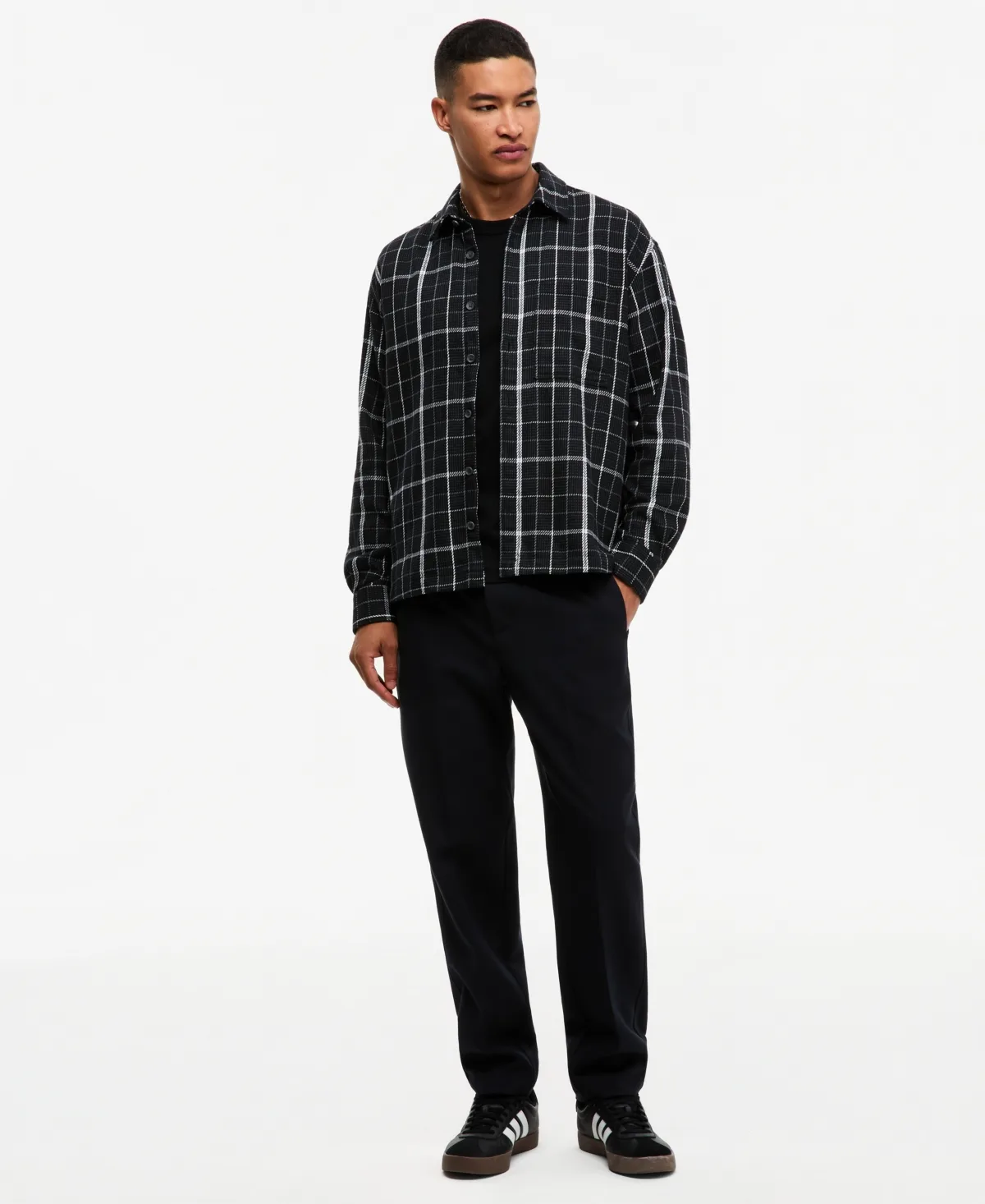 Long-Sleeve Plaid Graphic Shirt by Mode of One