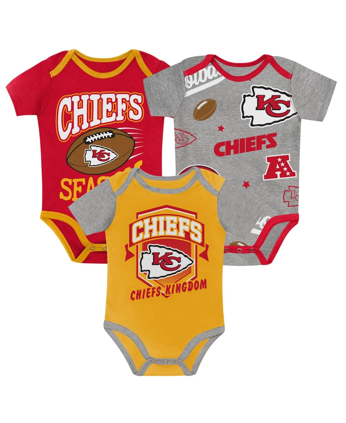 Kansas City Chiefs First Round Pick Three-Piece Bodysuit Set by Outerstuff