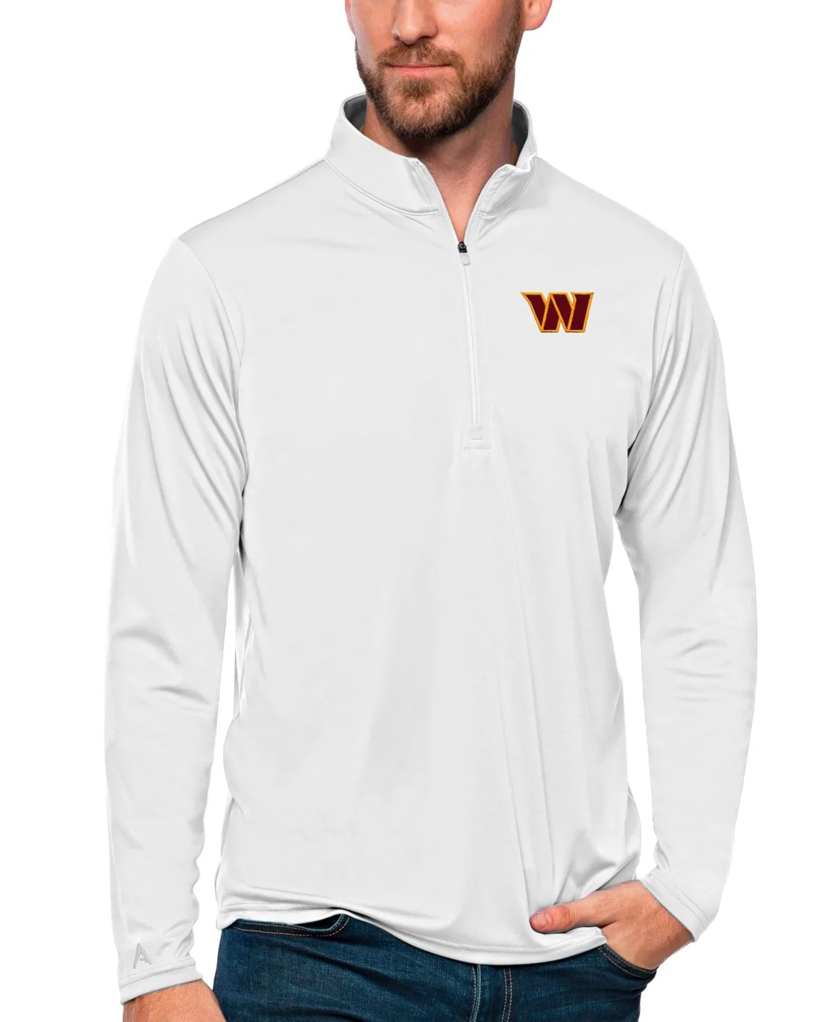 Washington Commanders Tribute Quarter-Zip Lightweight Pullover Top by Antigua