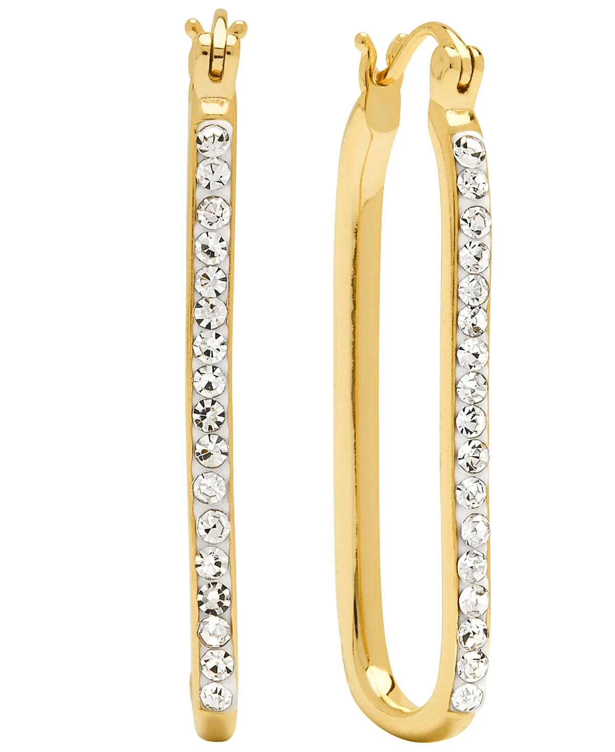 Crystal Oblong Hoop Earring by And Now This